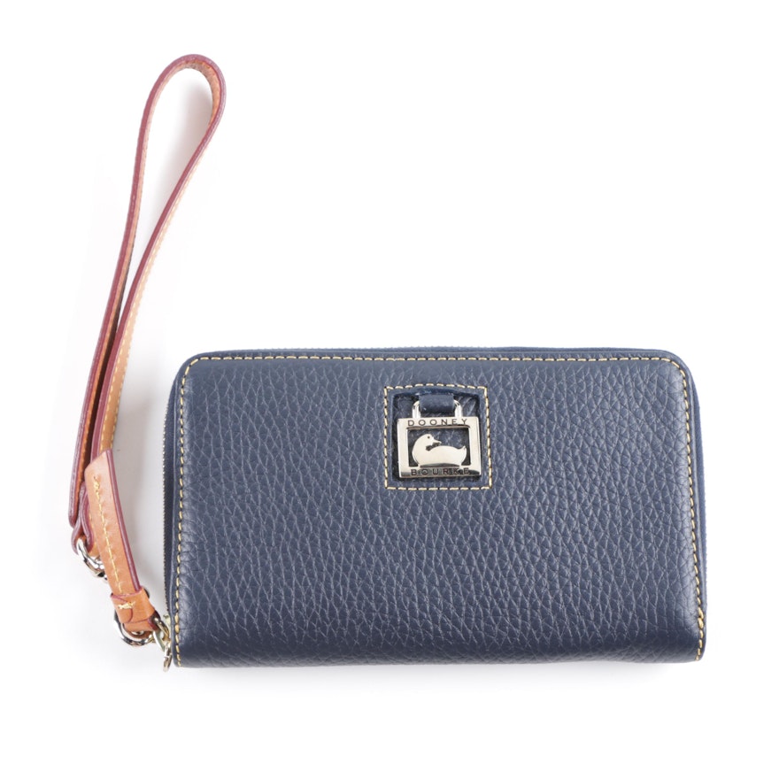 Dooney & Bourke Navy Leather Wristlet Wallet