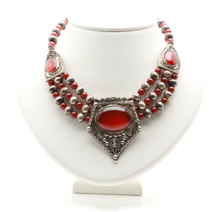 Sterling Silver Carnelian Necklace