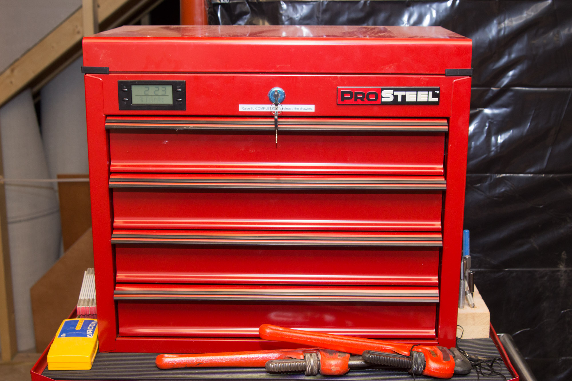 ProSteel Rolling Stacking Tool Chest Including Tools