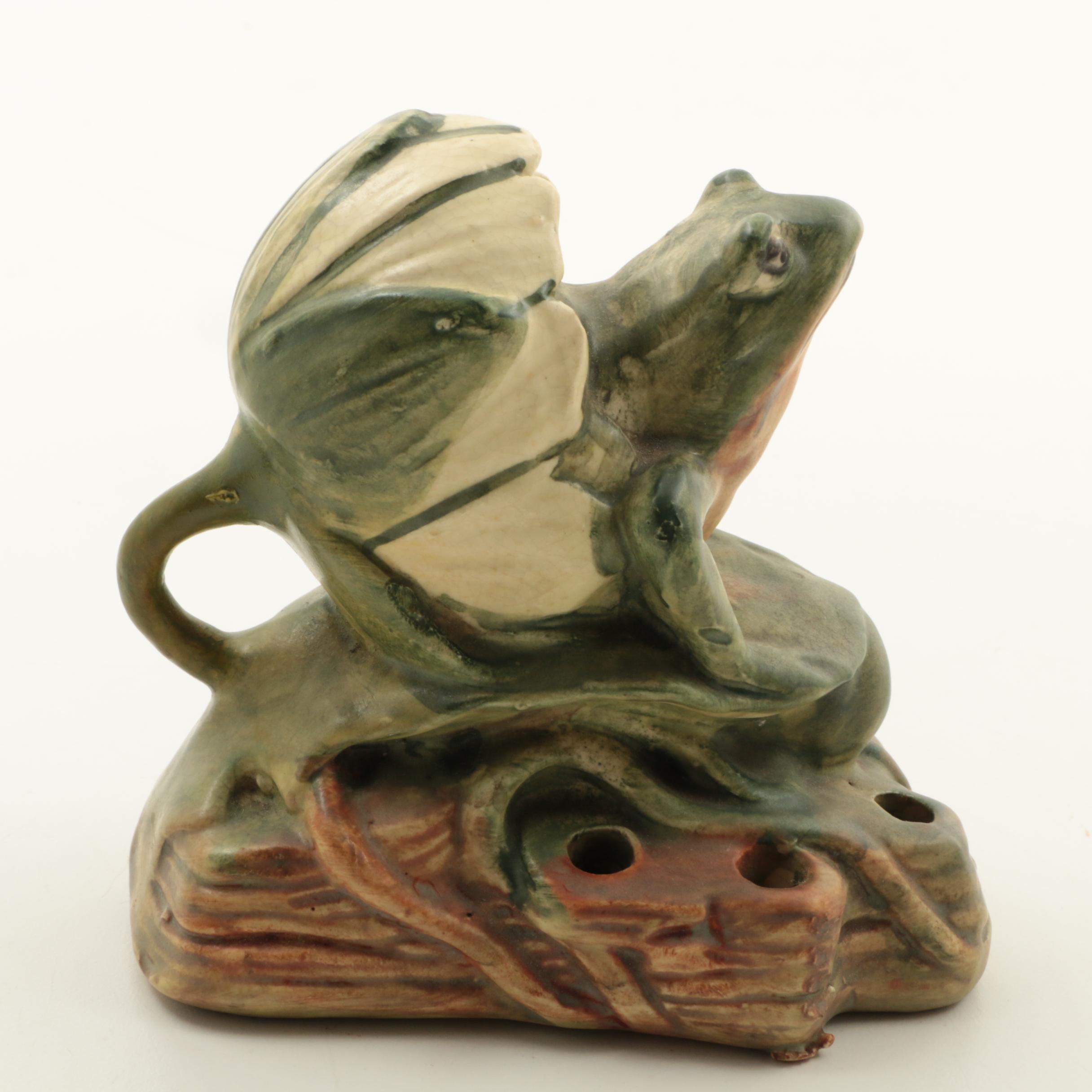 Antique Weller Pottery "Waterlily" Flower Frog