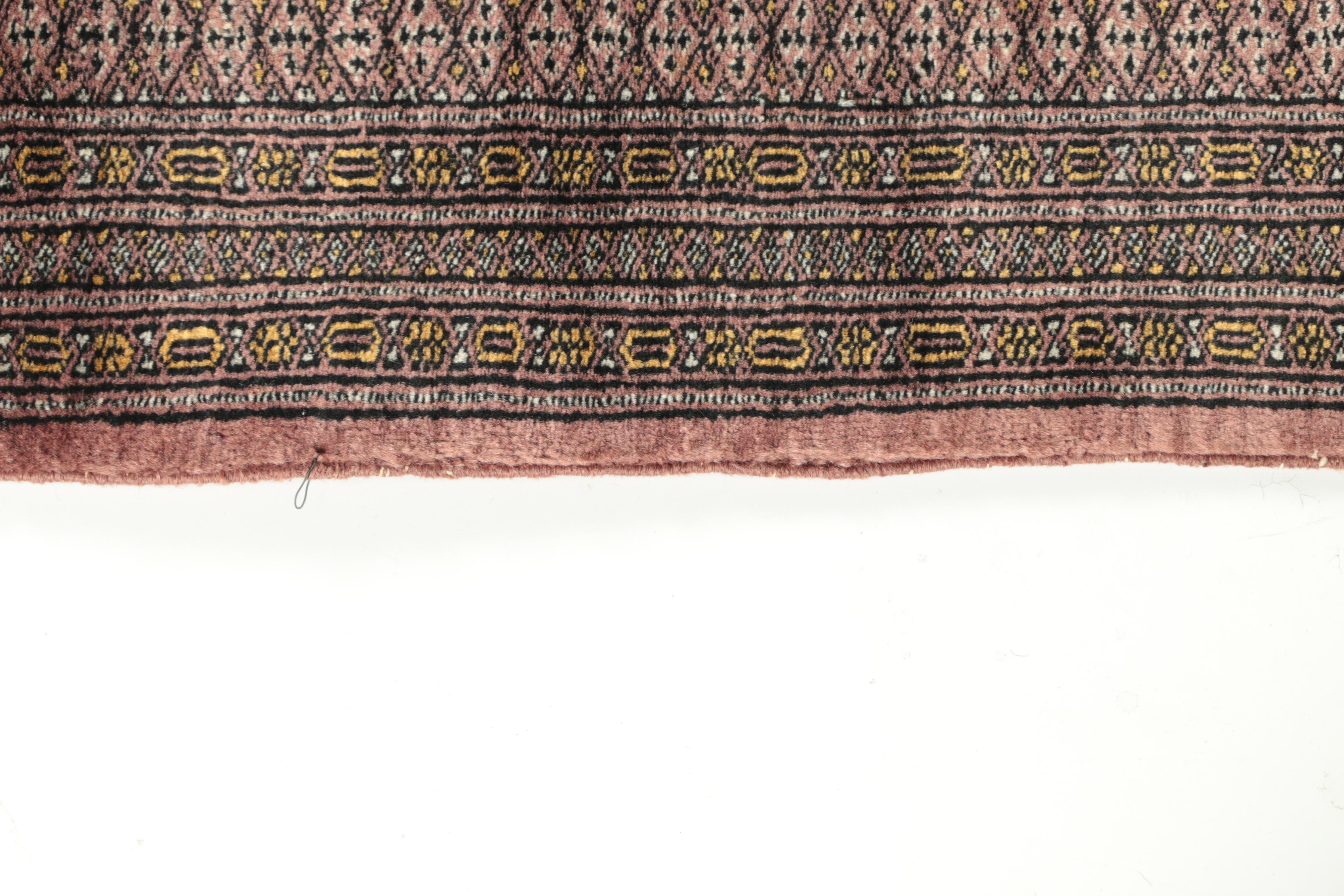 Hand-Knotted Pakistani Jaldar Bokhara Wool Accent Rug