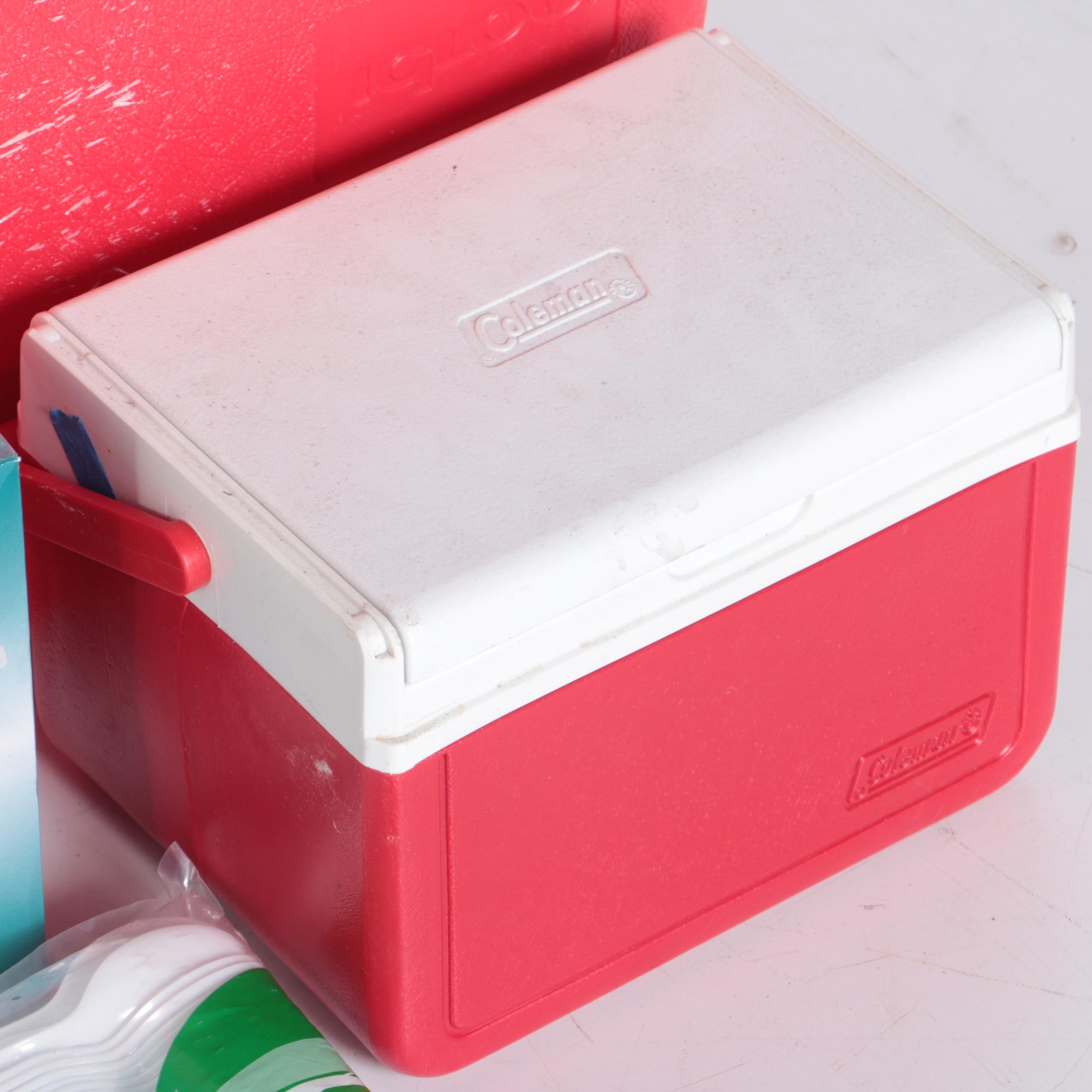 Igloo and Coleman Coolers and Other Picnic Accessories