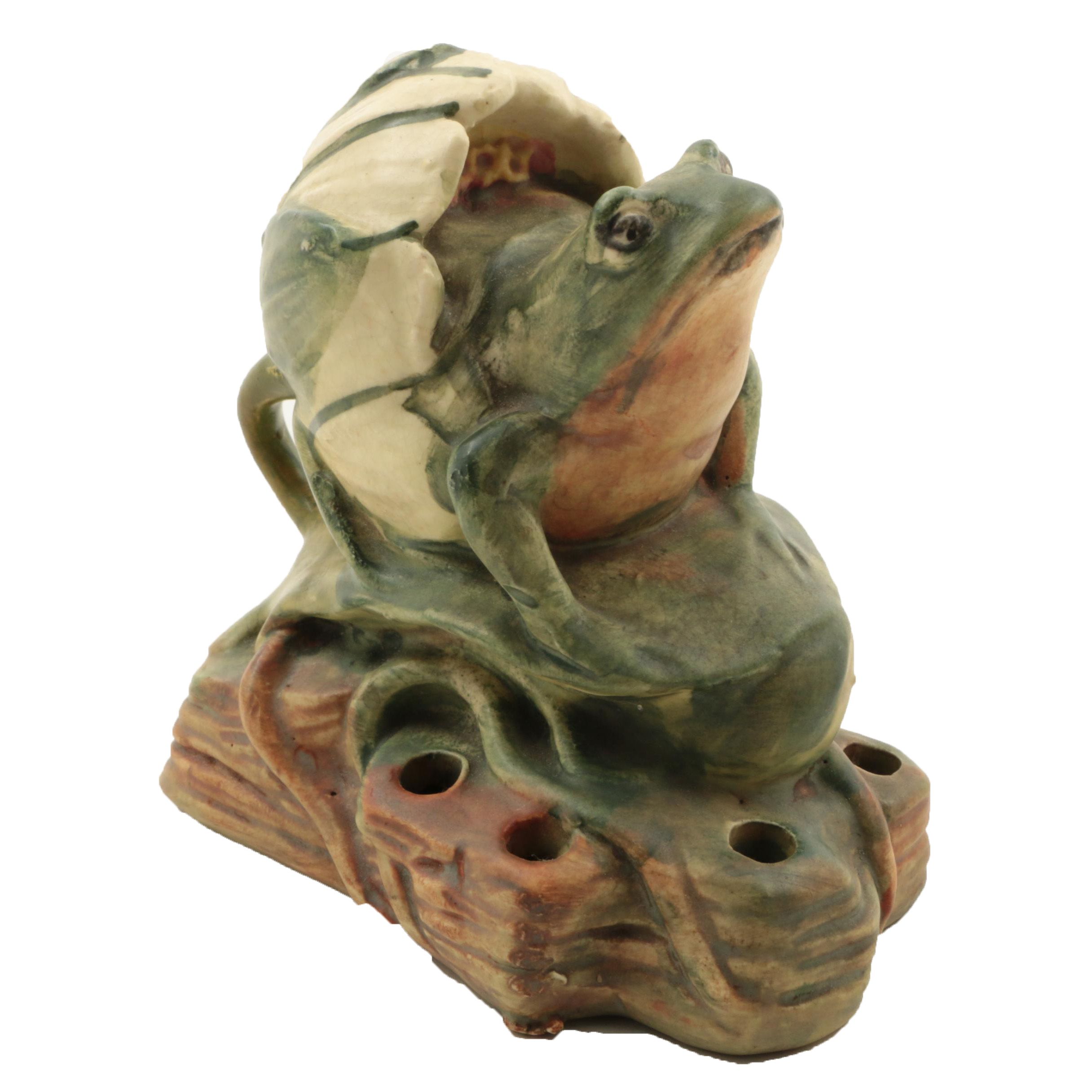 Antique Weller Pottery "Waterlily" Flower Frog