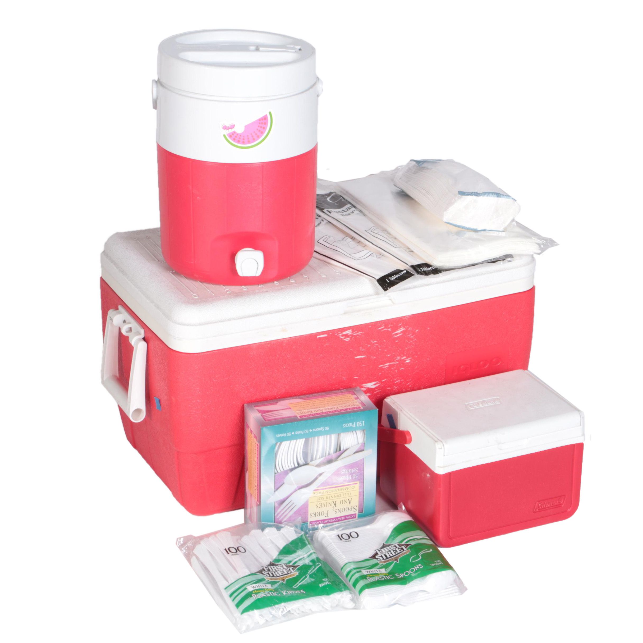 Igloo and Coleman Coolers and Other Picnic Accessories