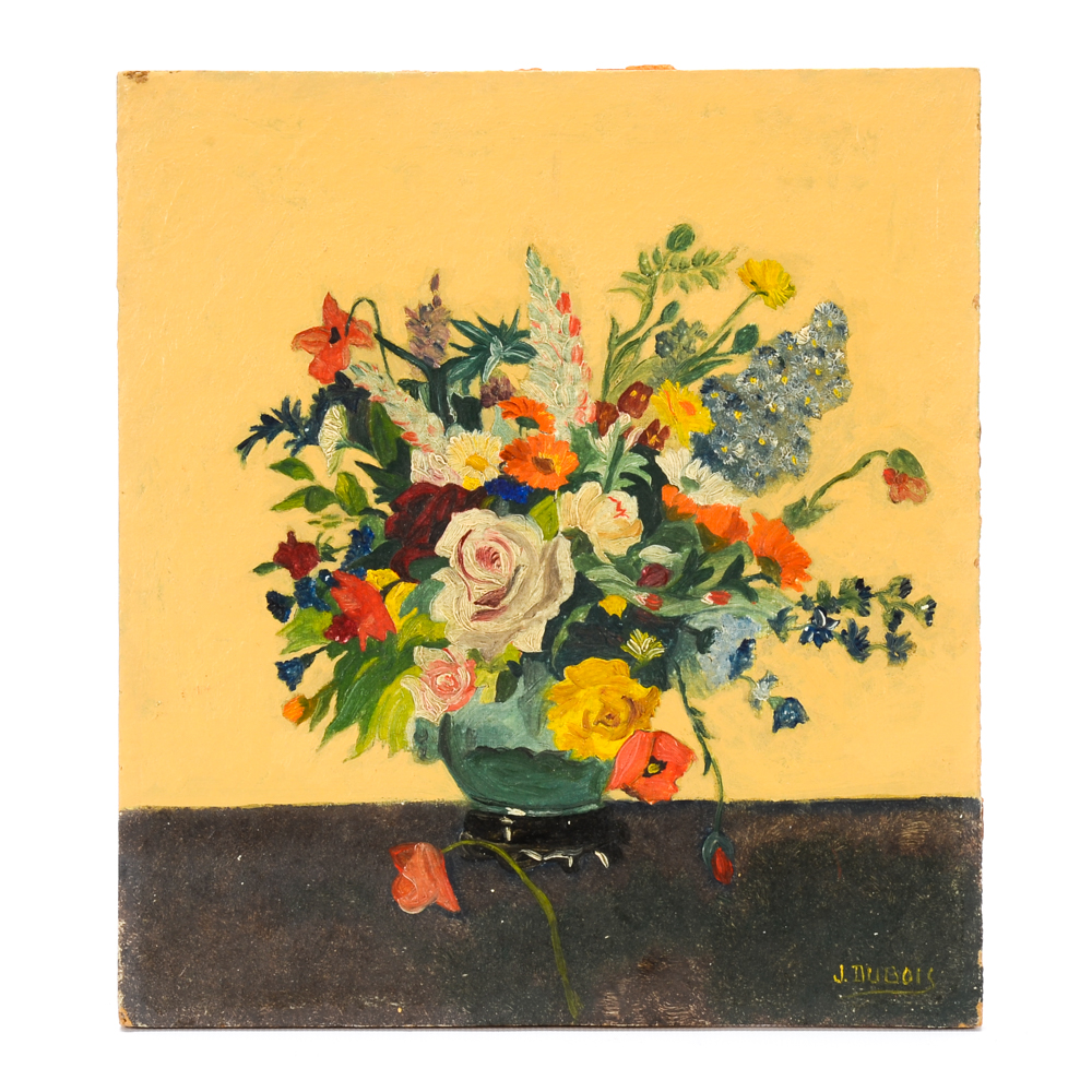 J. Dubois Vintage Oil Painting of a Still Life