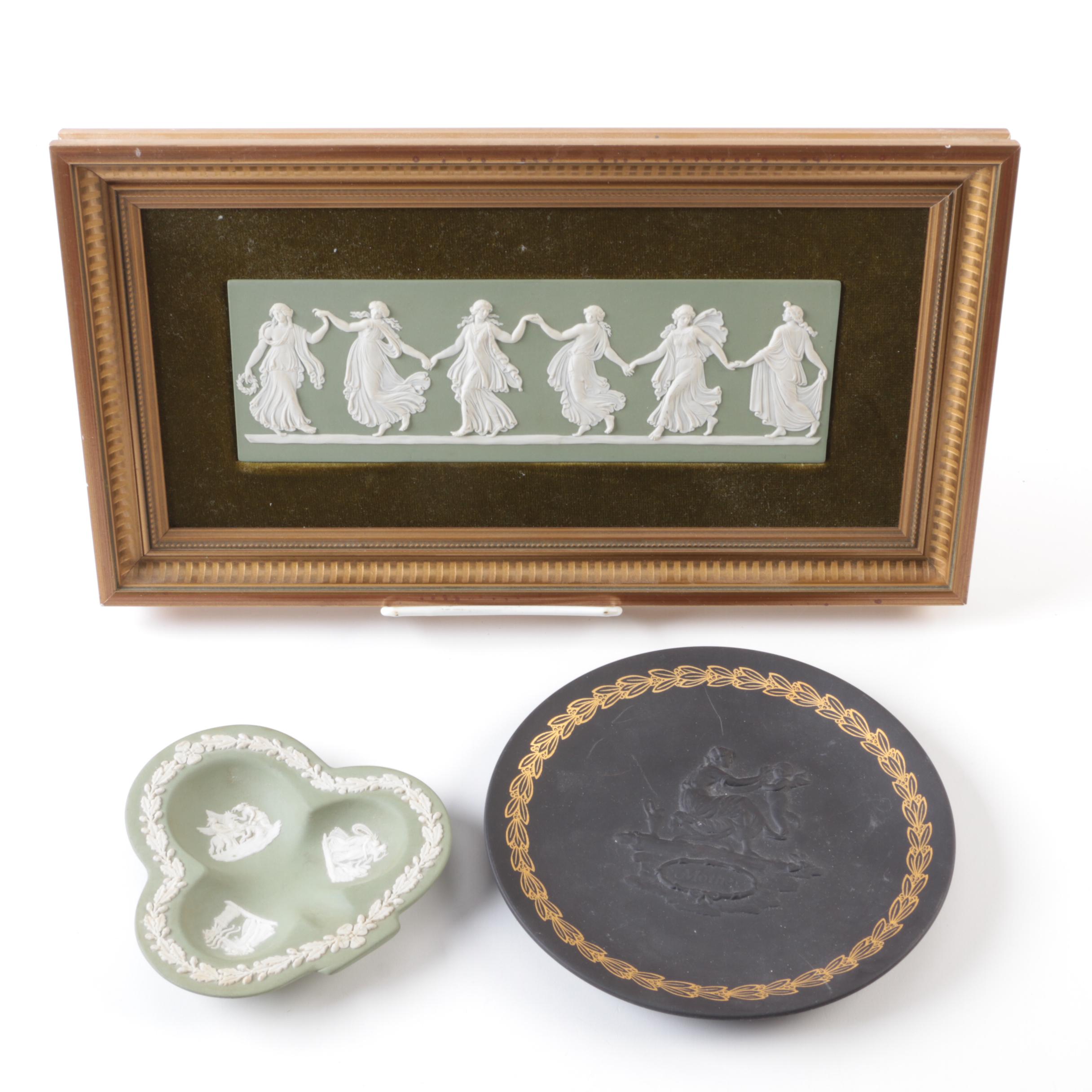 Wedgwood "Dancing Hours" Jasperware Plaque with Decorative Trays