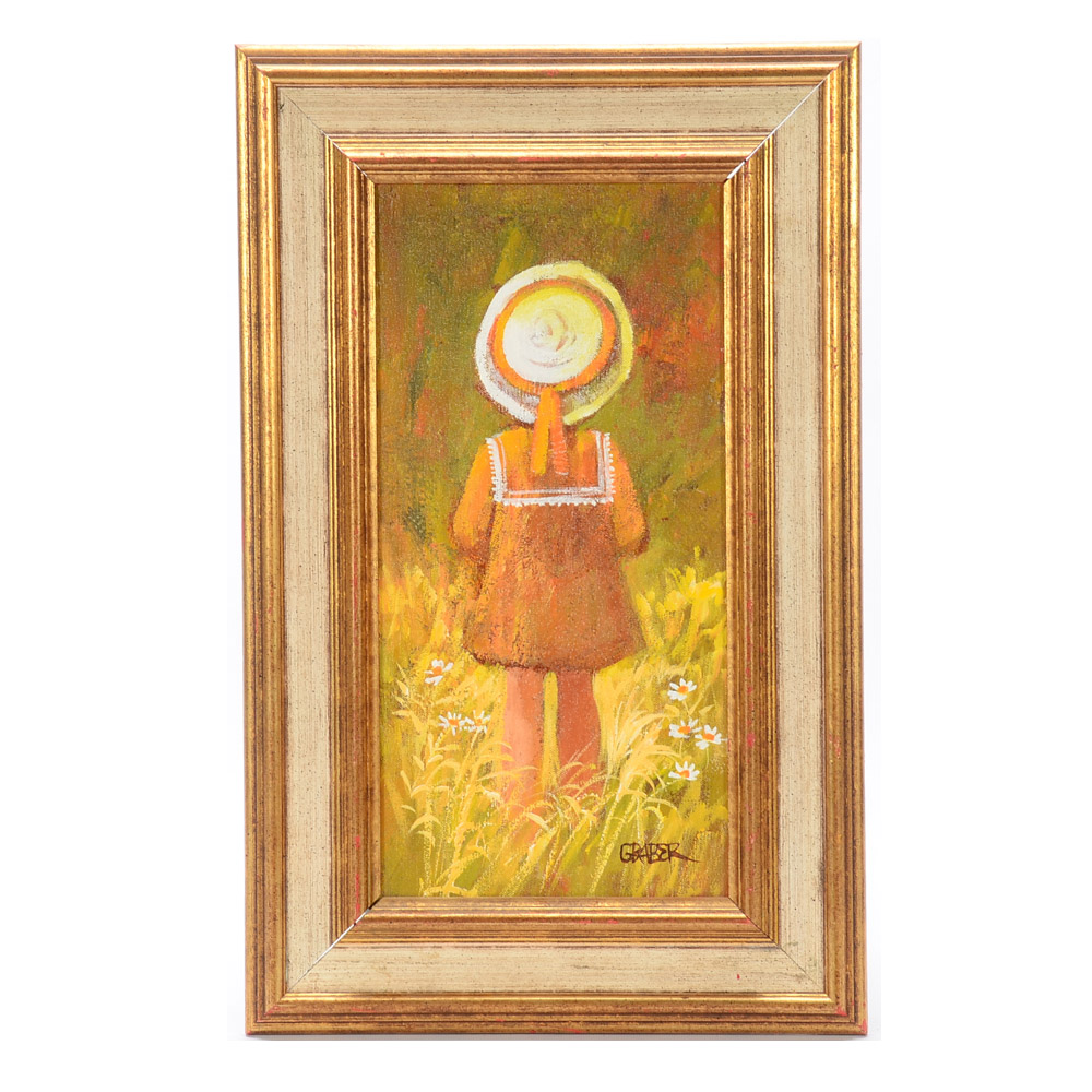 Joan Graber Oil Painting "The White Hat"