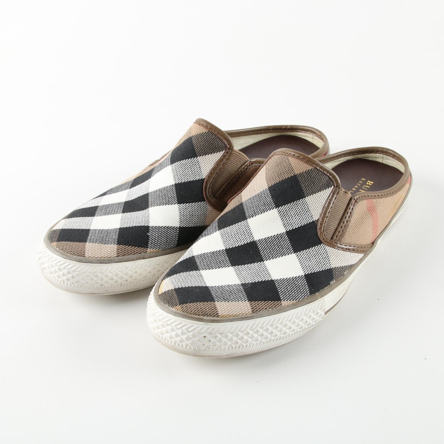 Women's Burberry Nova Check Canvas Mules