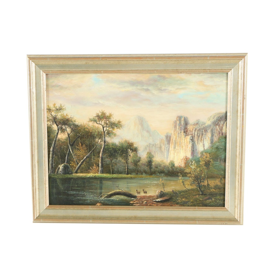 Oil Painting of a Bucolic Landscape
