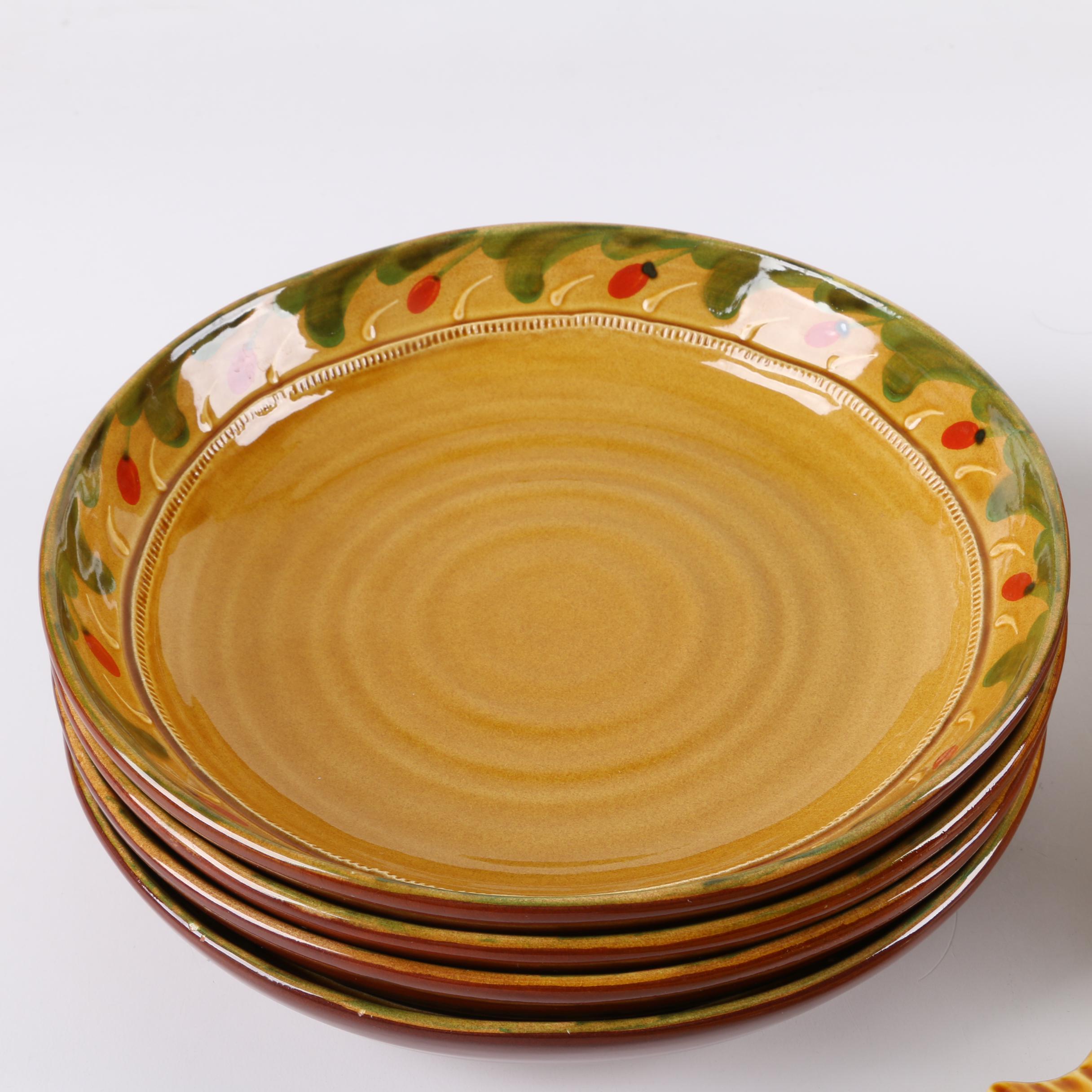 Italian Williams-Sonoma Leaf Shaped Plates and Bowls