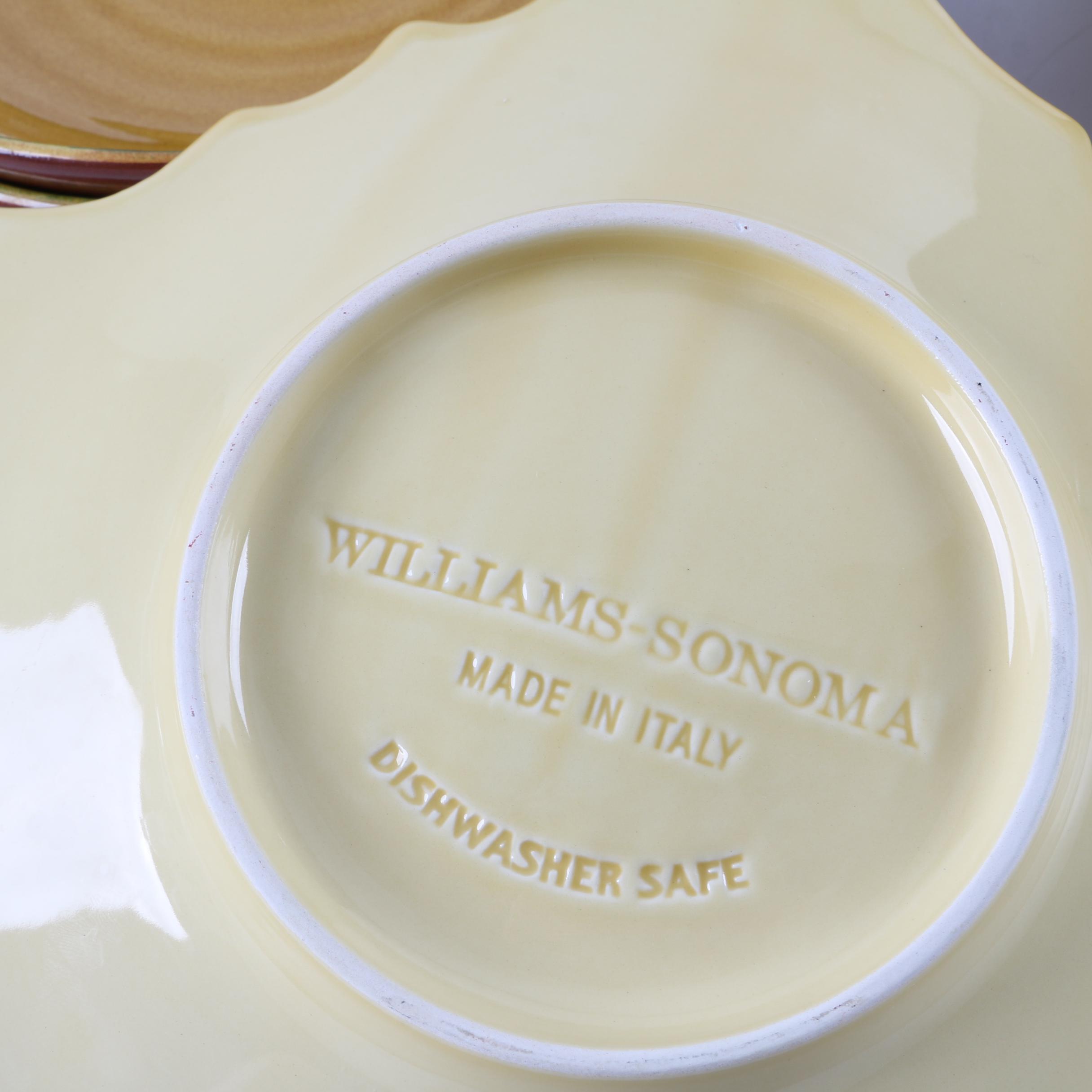 Italian Williams-Sonoma Leaf Shaped Plates and Bowls
