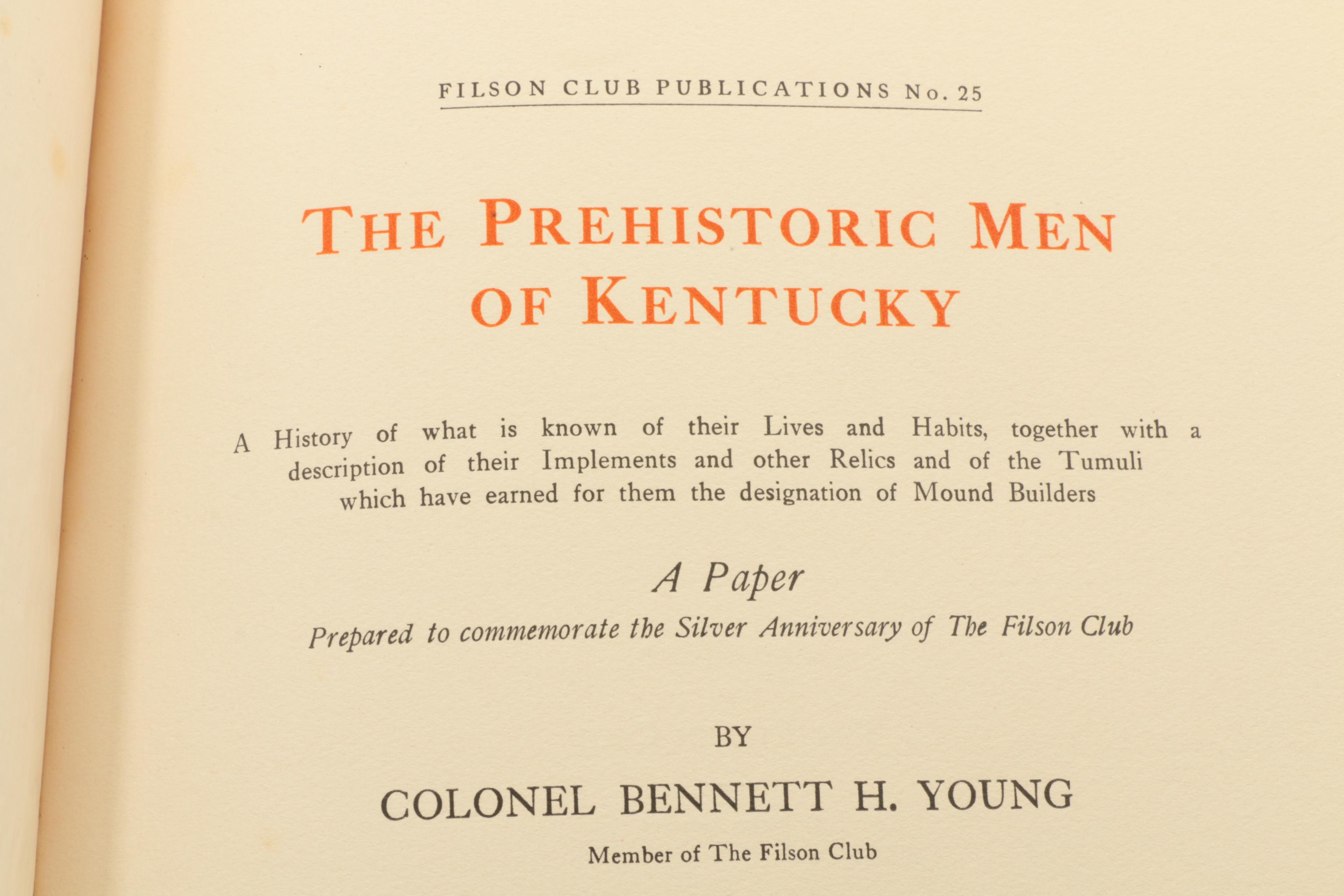 1889 "Kentucky Fossil Shells" and 1910 "The Prehistoric Men of Kentucky"