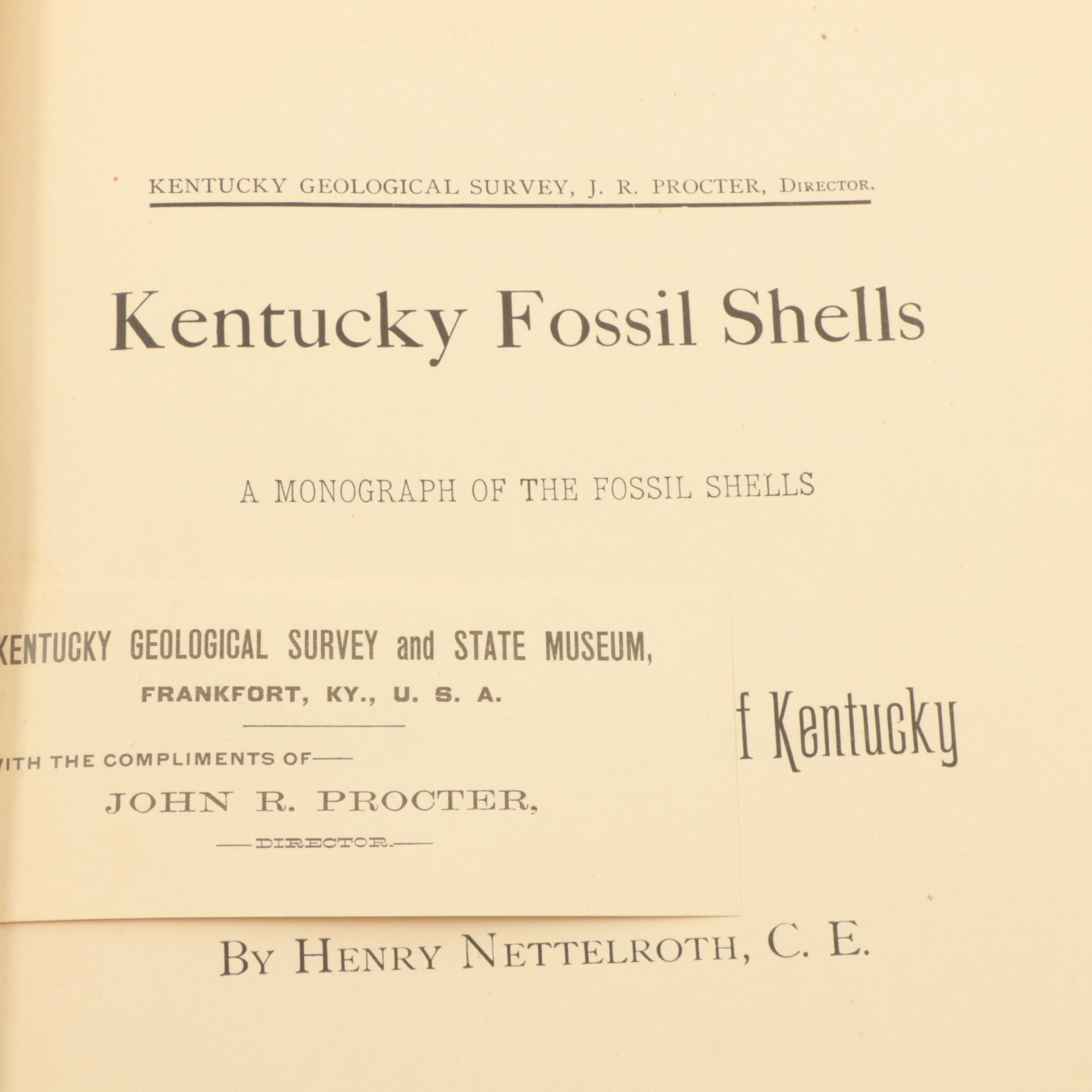 1889 "Kentucky Fossil Shells" and 1910 "The Prehistoric Men of Kentucky"