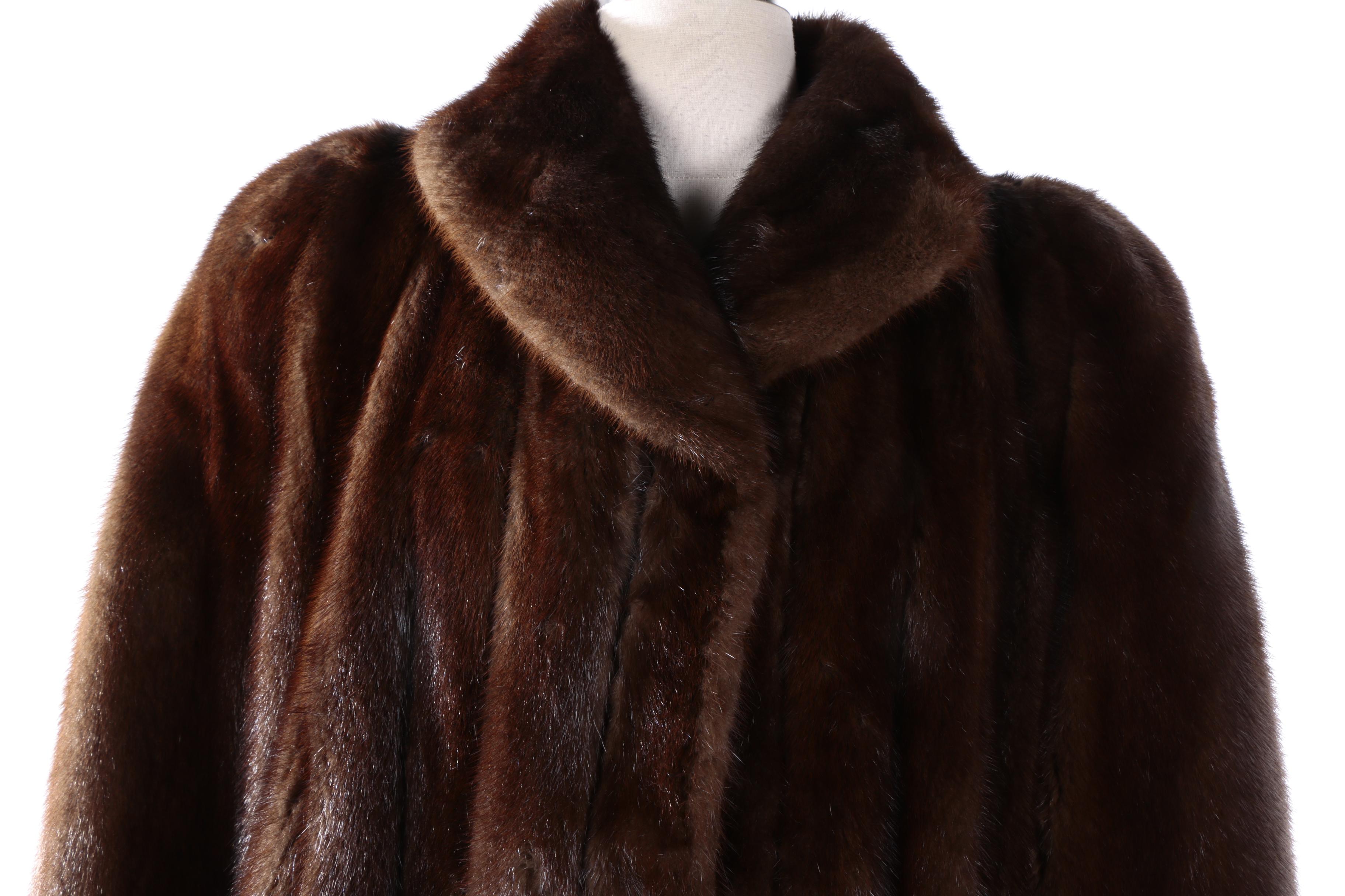 Women's Peter Duffy New York Brown Mink Fur Coat