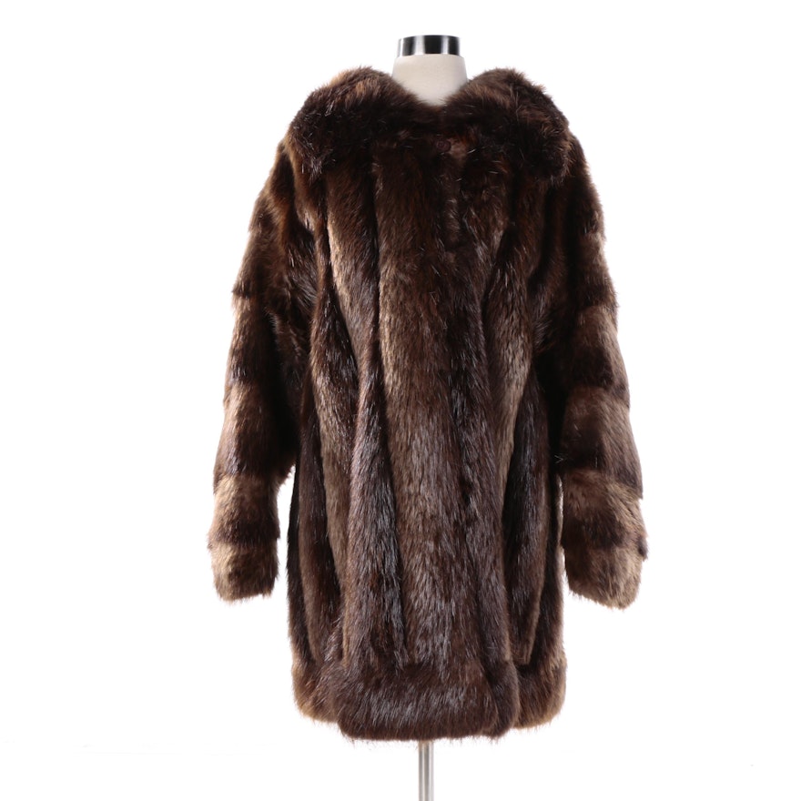 Women's Flemington Furs Brown Beaver Fur Coat