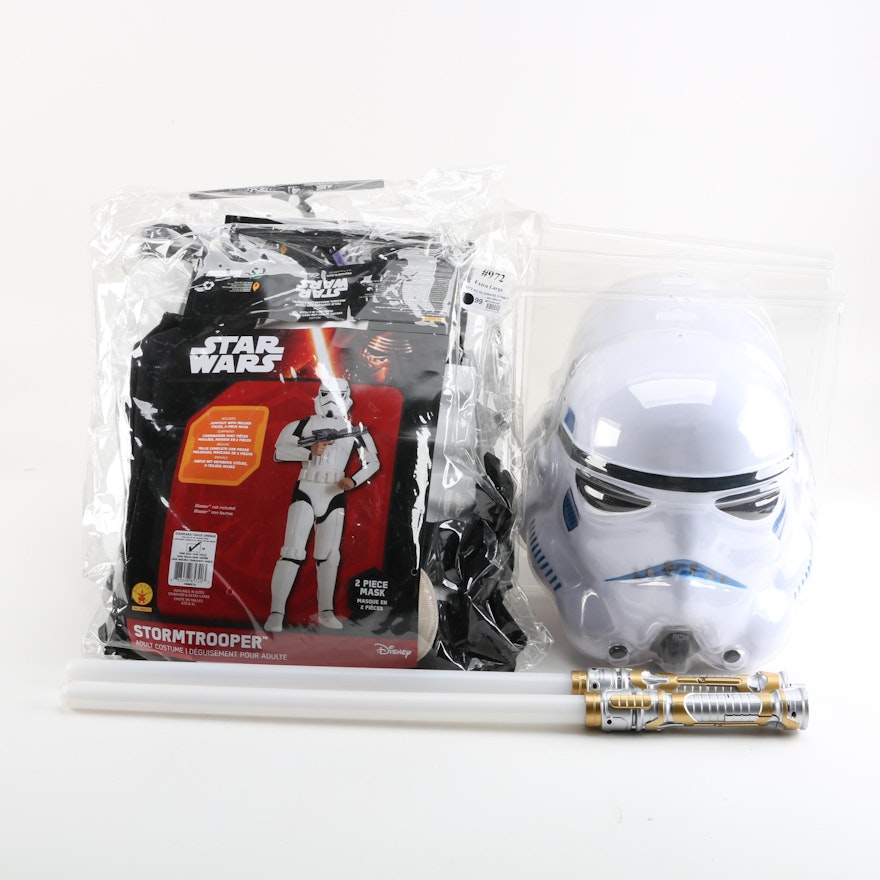 Disney "Star Wars" Stormtrooper Adult Costumes And Light Sabers