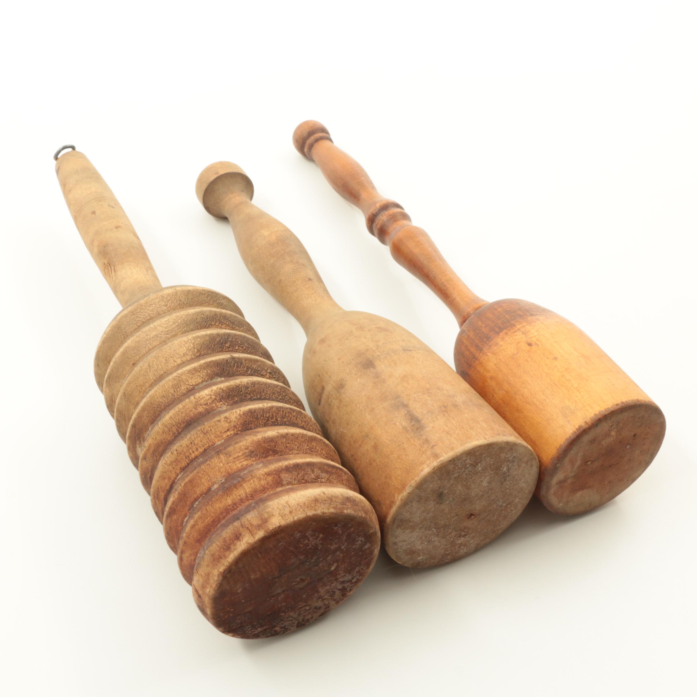 Collection of Antique Wooden Kitchen Tools