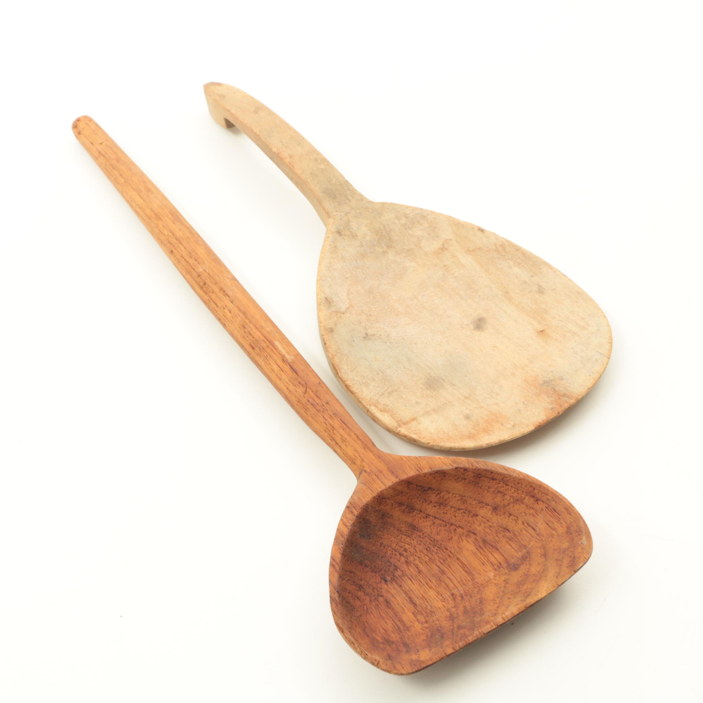 Collection of Antique Wooden Kitchen Tools