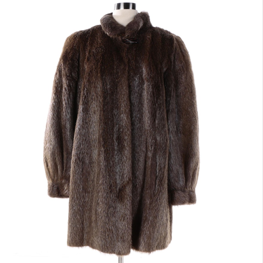 Women's Vintage Furrari New York Nutria Fur Stroller Coat