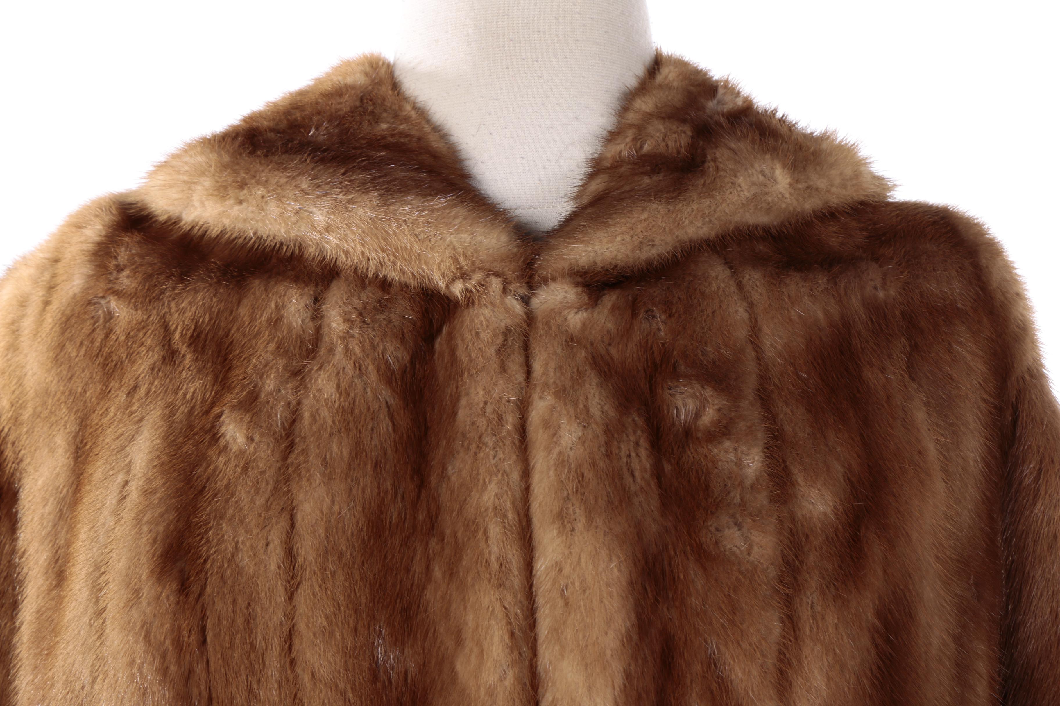Vintage Brown Mink Fur Capelet