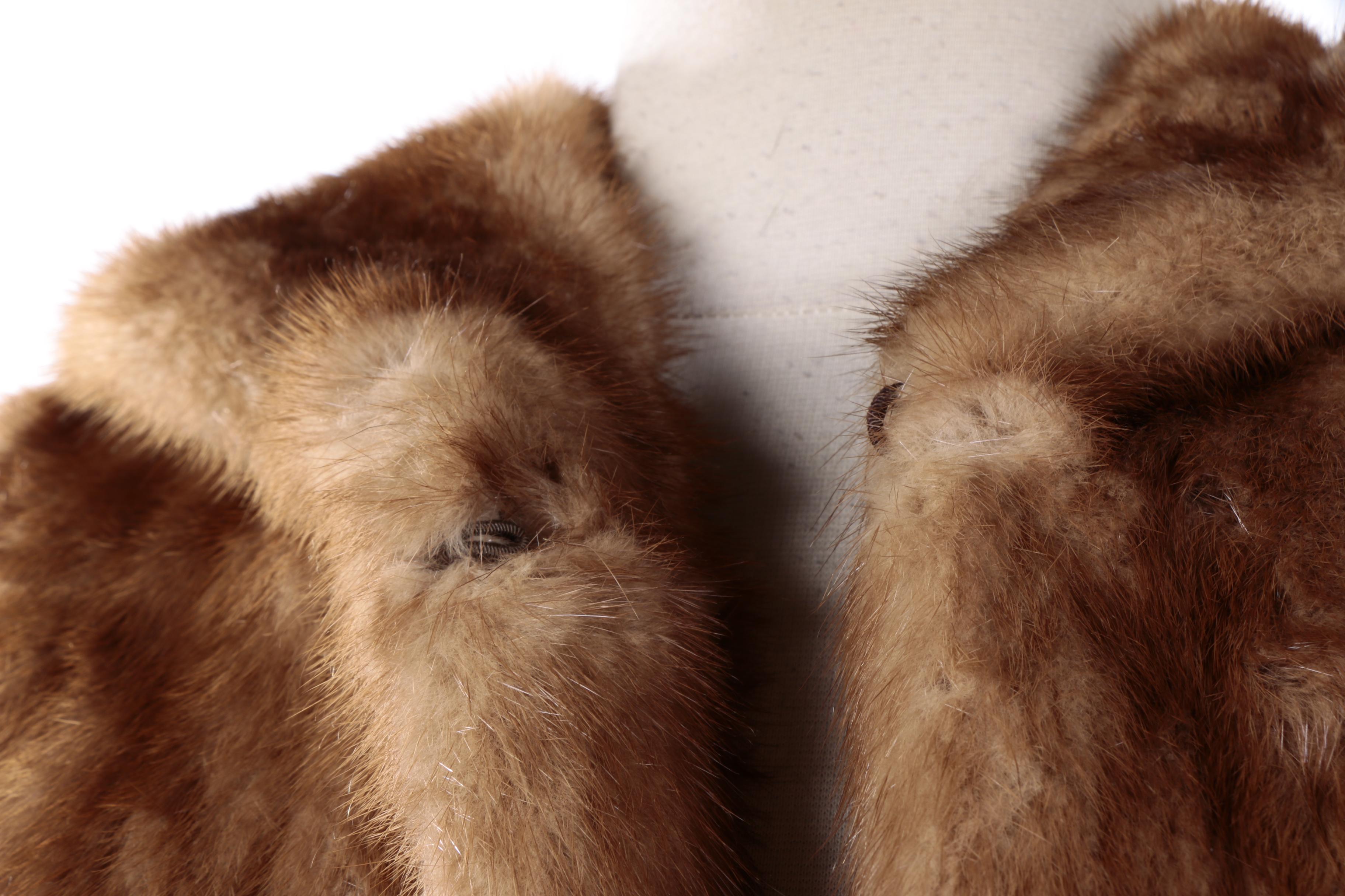 Vintage Brown Mink Fur Capelet