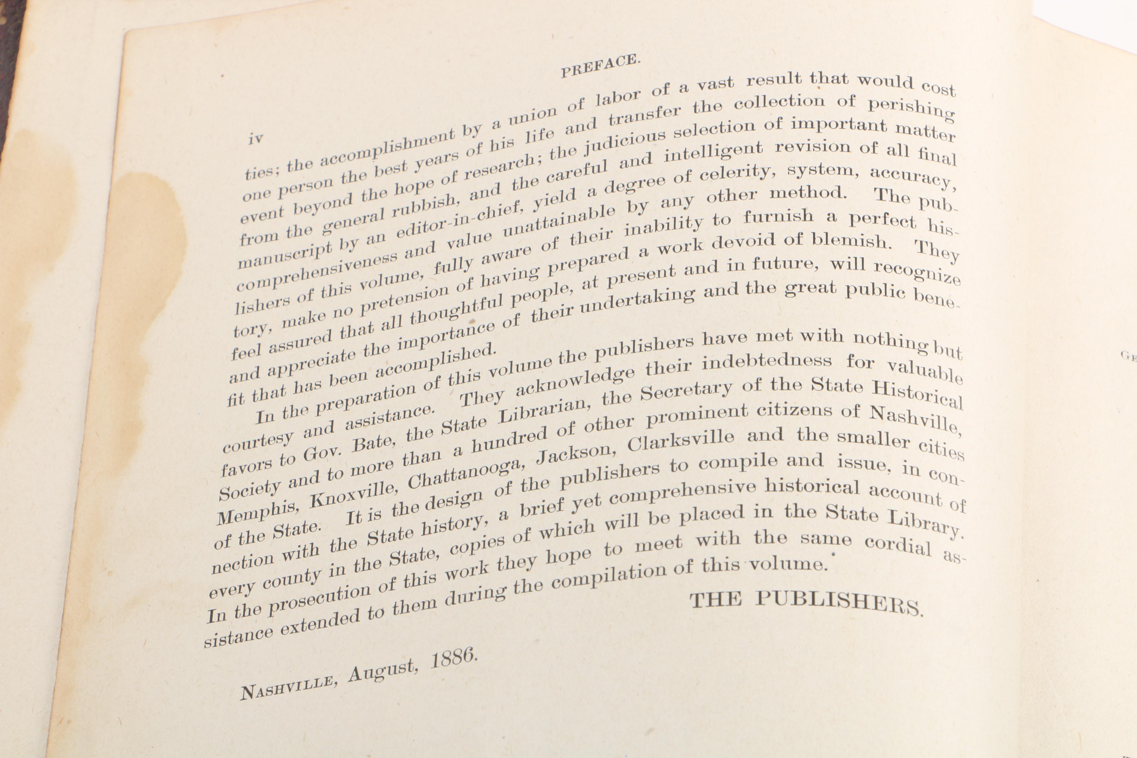1886 Illustrated "History of Tennessee"