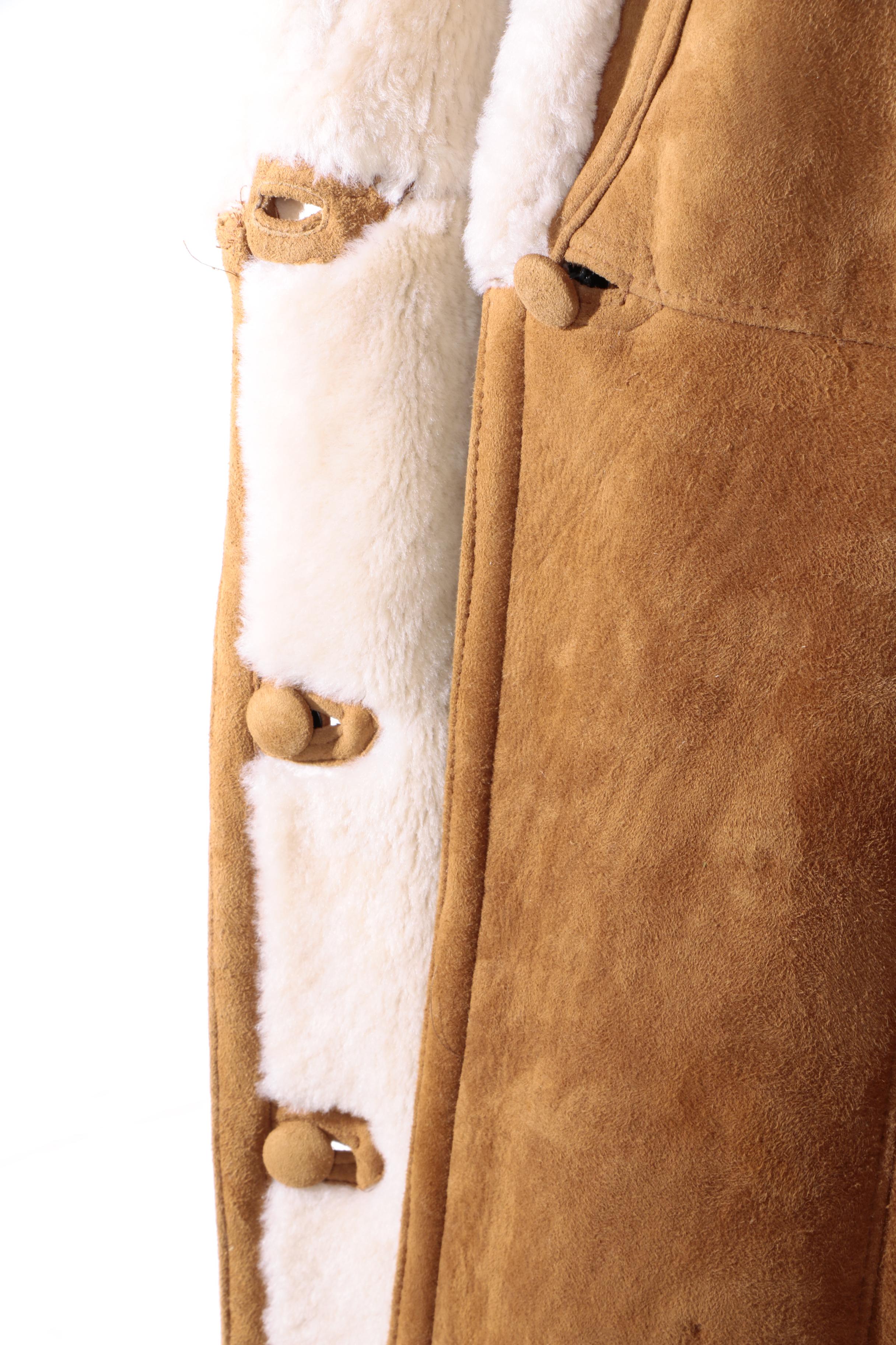 Women's Clifford Michael Tan Suede and Shearling Coat