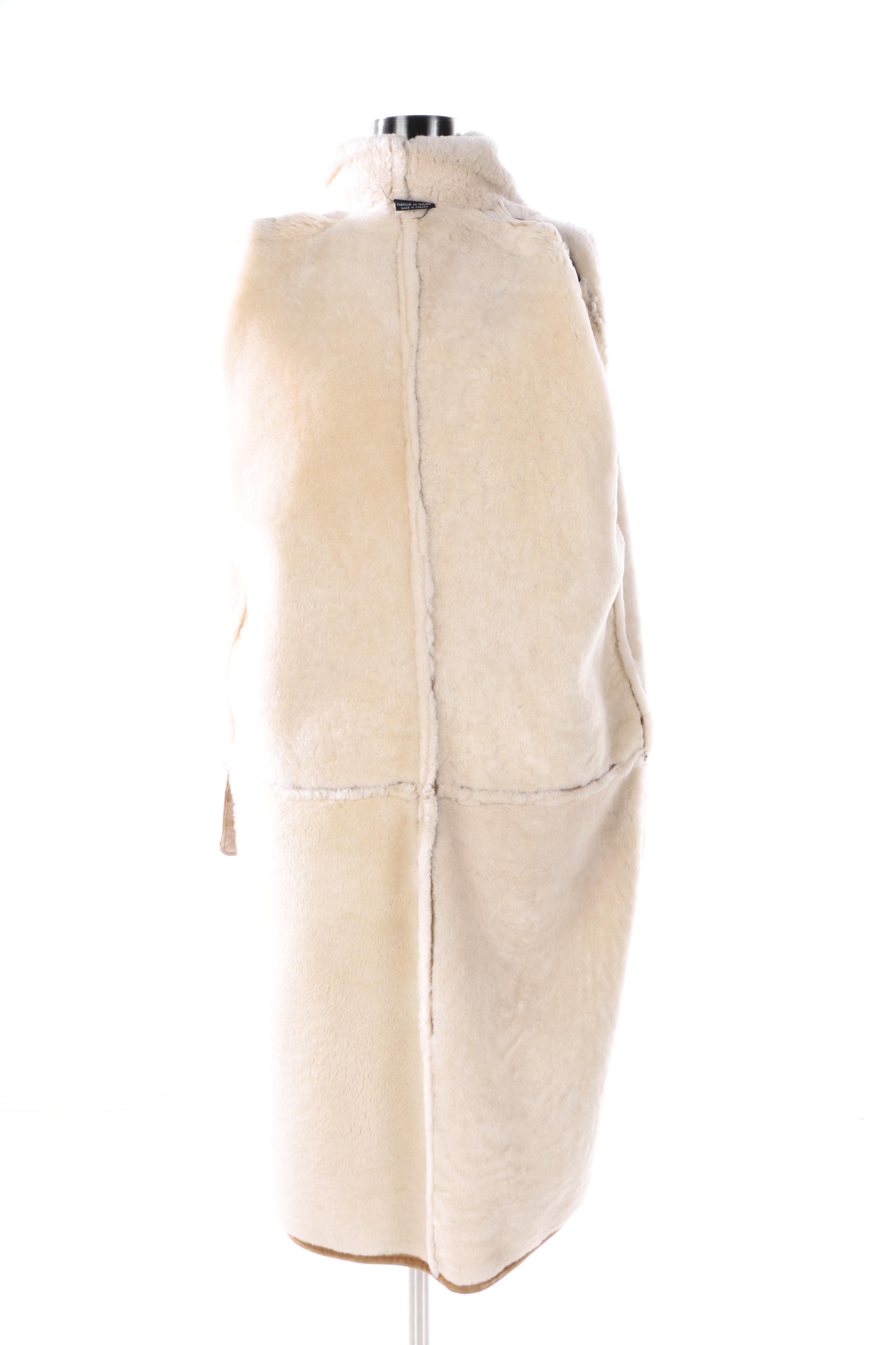 Women's Clifford Michael Tan Suede and Shearling Coat