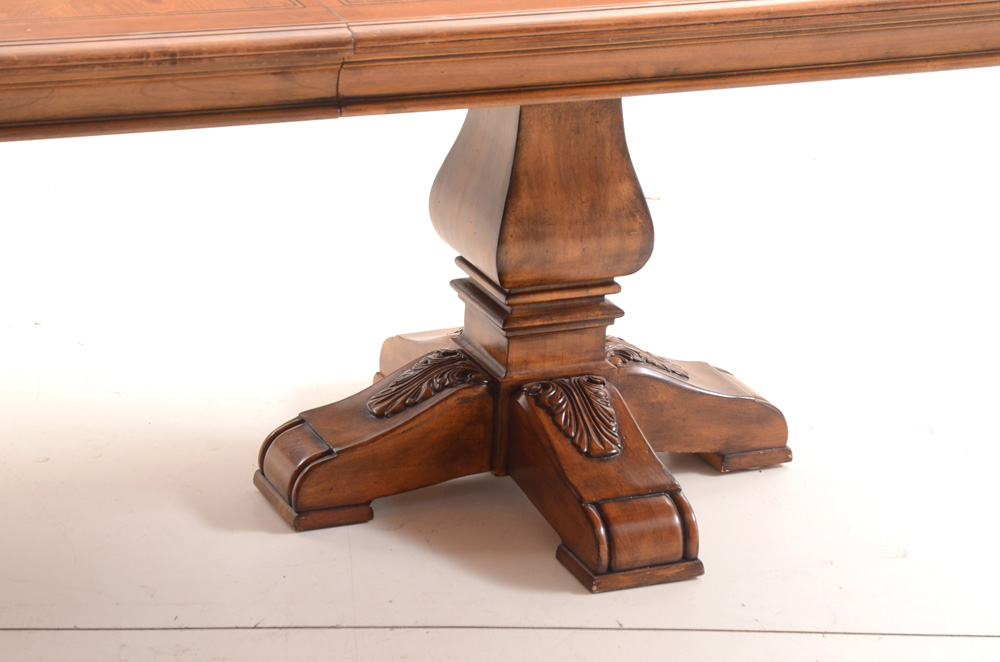 Ethan Allen French Provincial Style Dining Table and Eight Chairs
