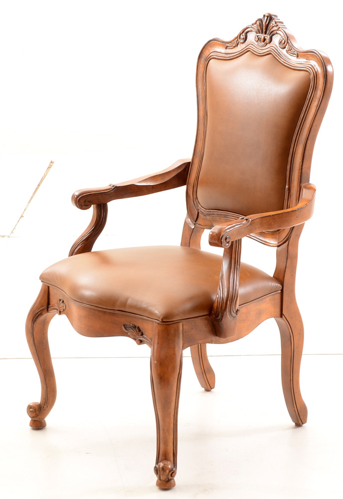 Ethan Allen French Provincial Style Dining Table and Eight Chairs