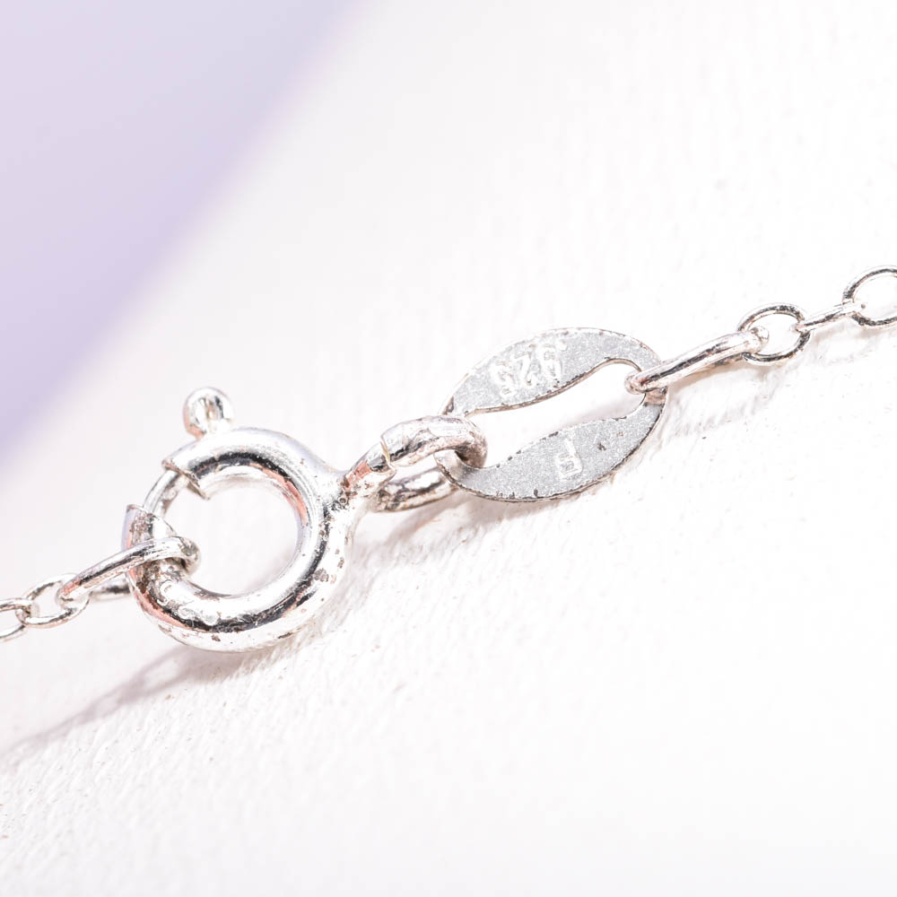 Sterling Silver Diamond Pendant Necklace