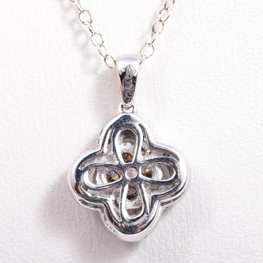 Sterling Silver Diamond Pendant Necklace