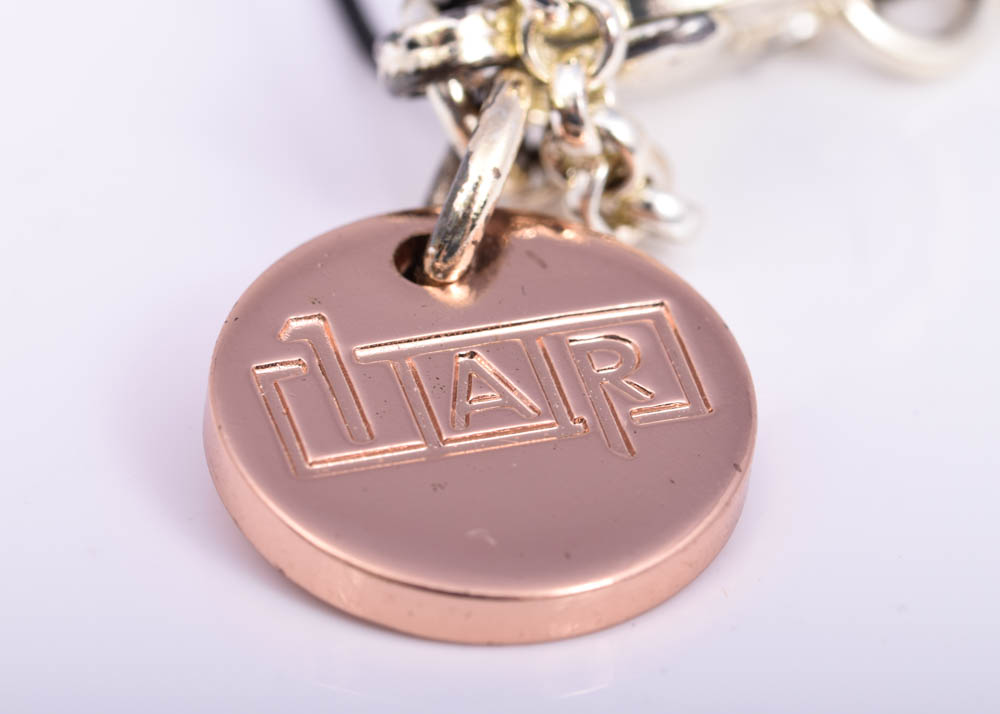 Plated Silver Rose Tone Pendant Necklace and Double Strand Glass Bead Bracelet