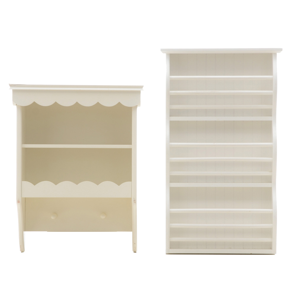 Pottery Barn Painted Plate Shelf and Scalloped Wall Shelf