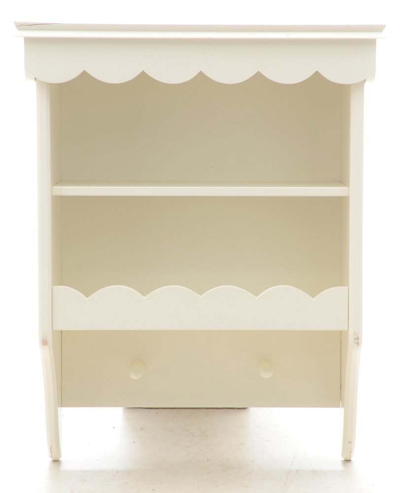 Pottery Barn Painted Plate Shelf and Scalloped Wall Shelf