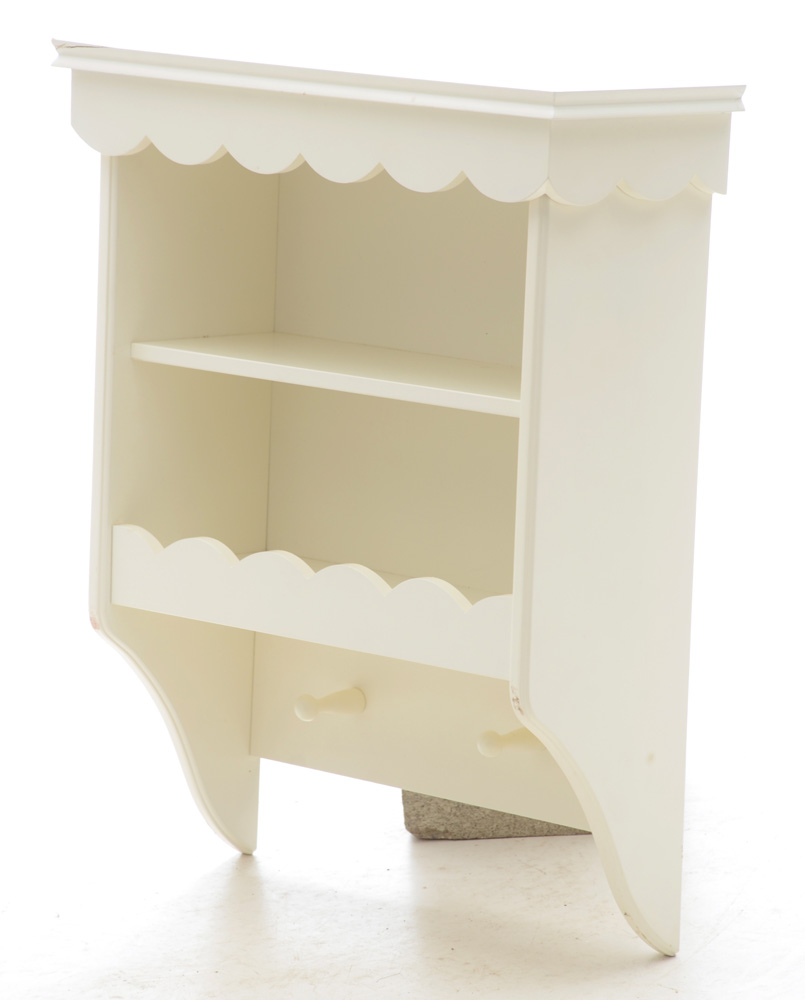 Pottery Barn Painted Plate Shelf and Scalloped Wall Shelf