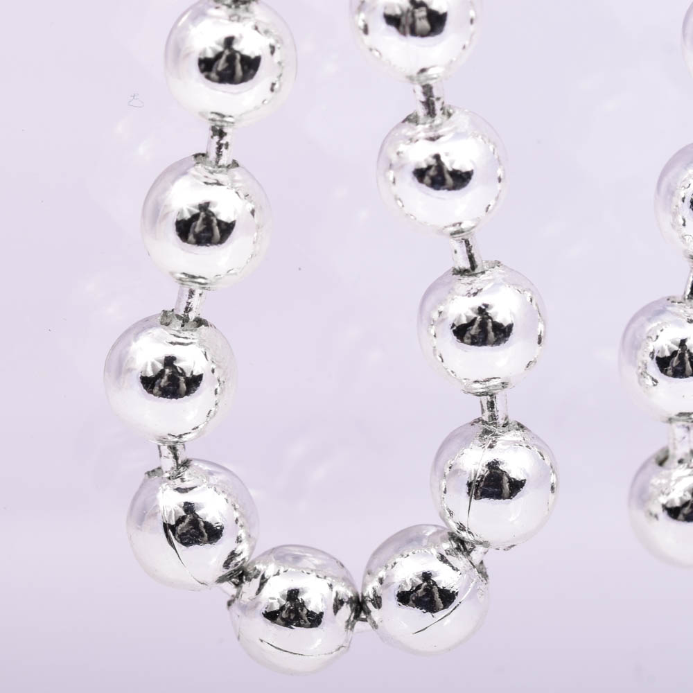 Plated Silver Round Bead Bracelet and Bead Dangle Earrings
