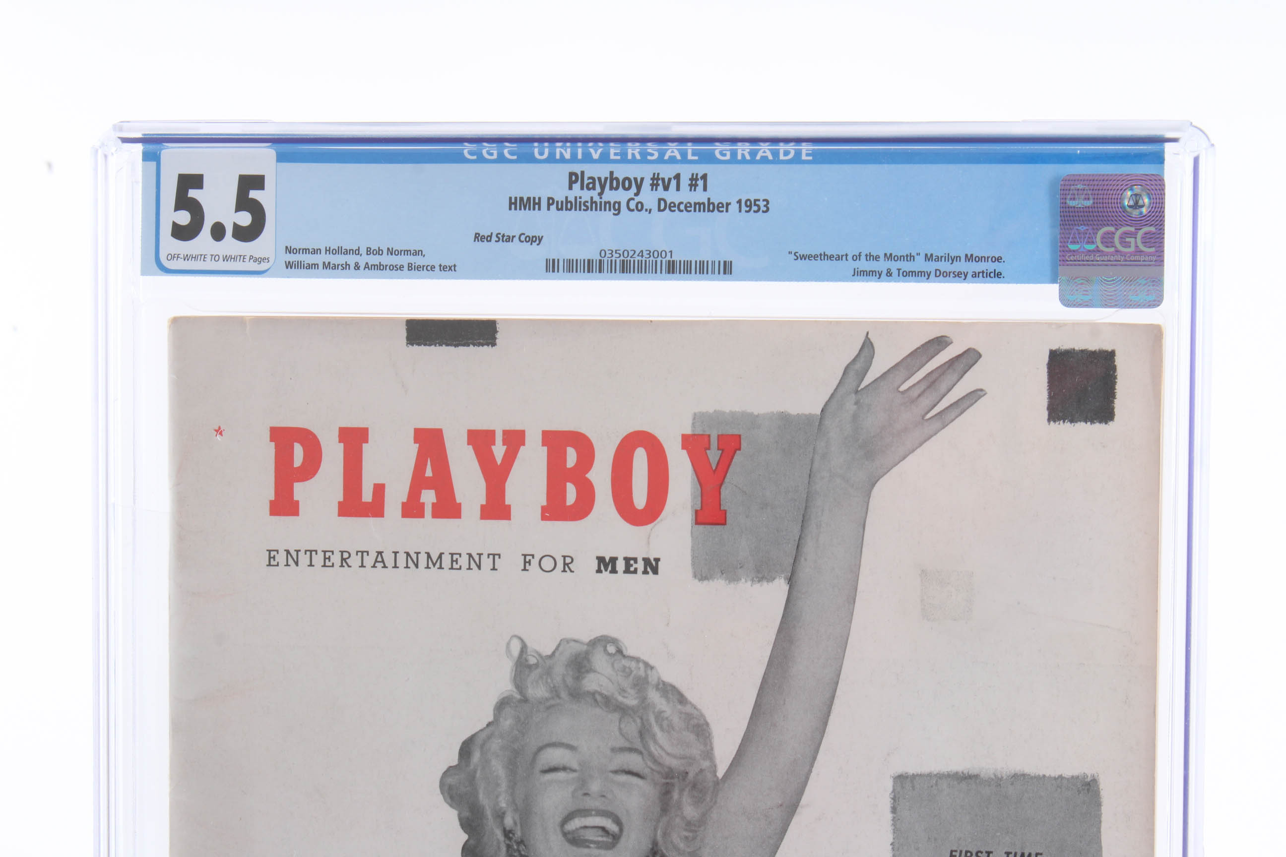 Rare 1953 Red Star Playboy V1 #1 CGC 5.5 Graded Magazine