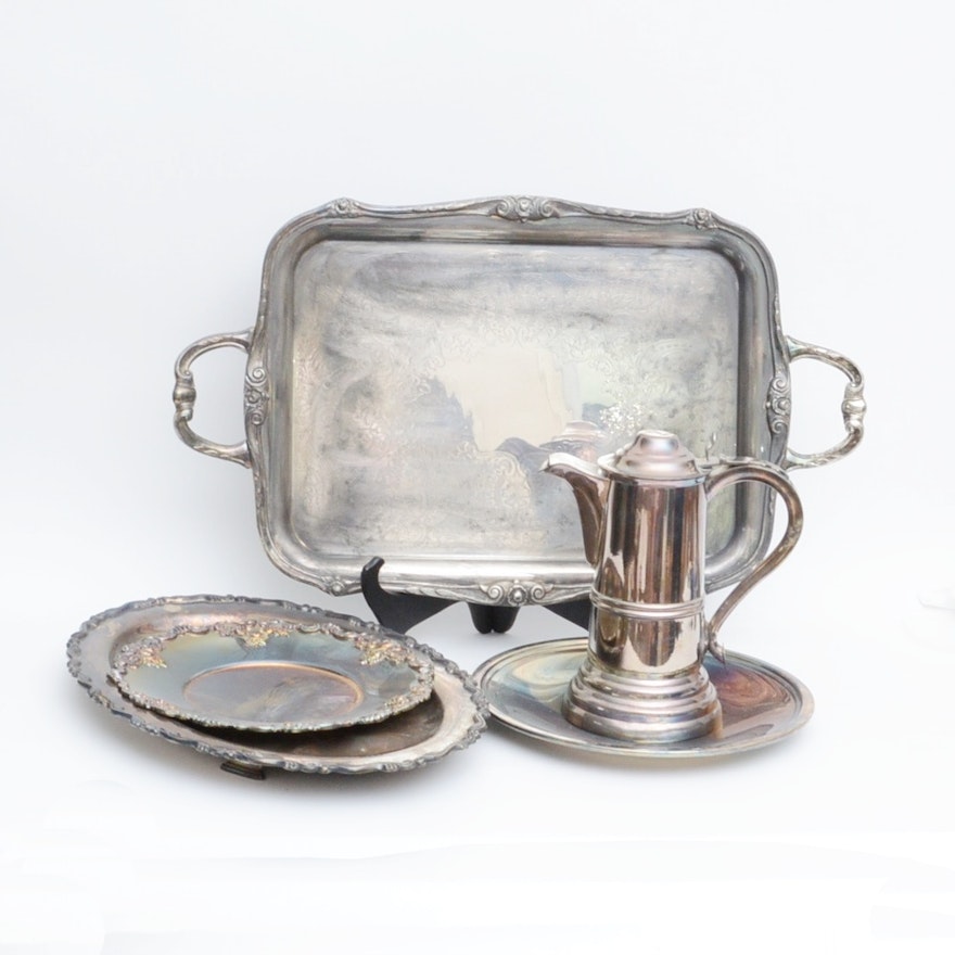 Vintage Silver Plated Serveware with Wallace, Rogers, Reed & Barton