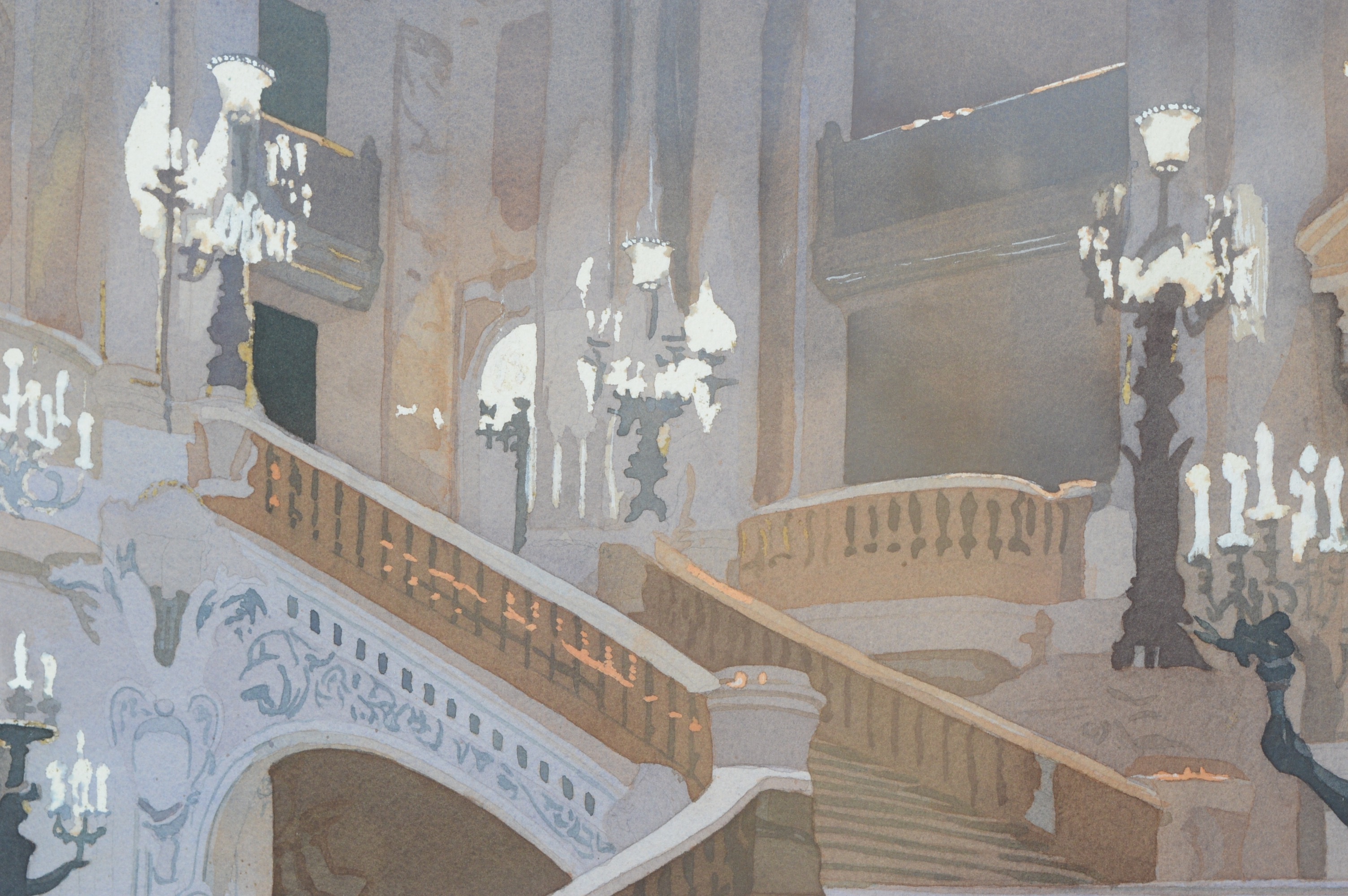 William Neale Architectural Watercolor of Palais Garnier