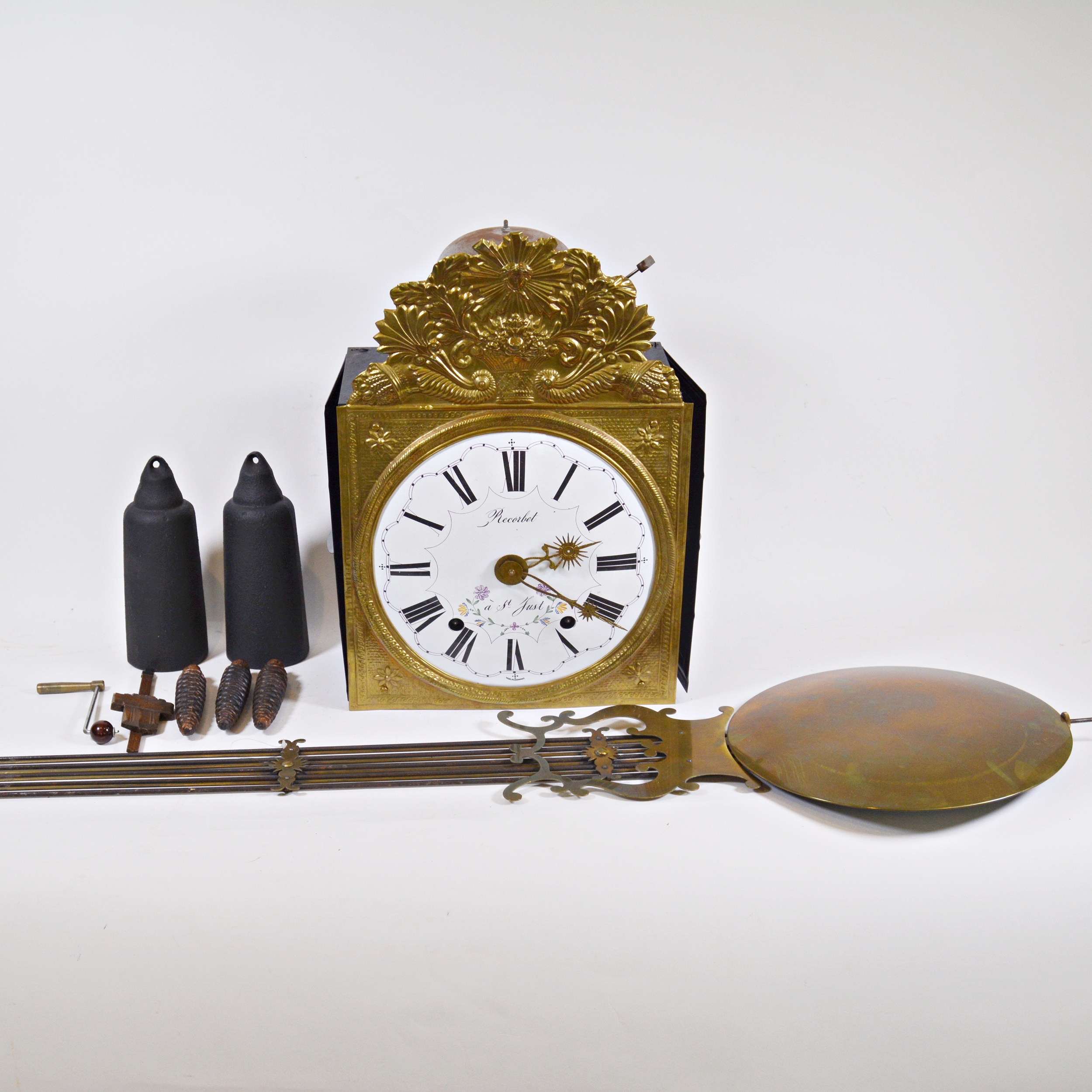 Recorbet à St. Just Brass Pendulum Wall Clock