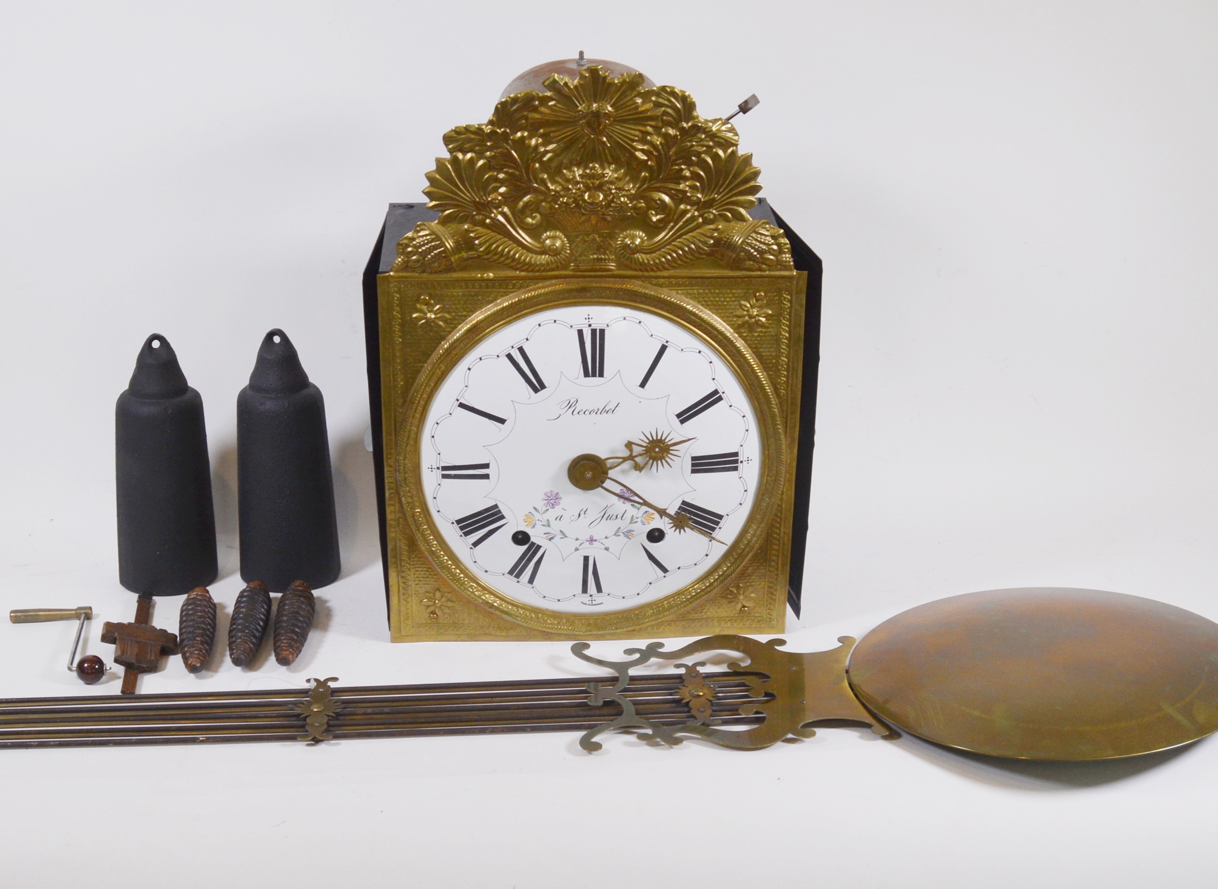Recorbet à St. Just Brass Pendulum Wall Clock