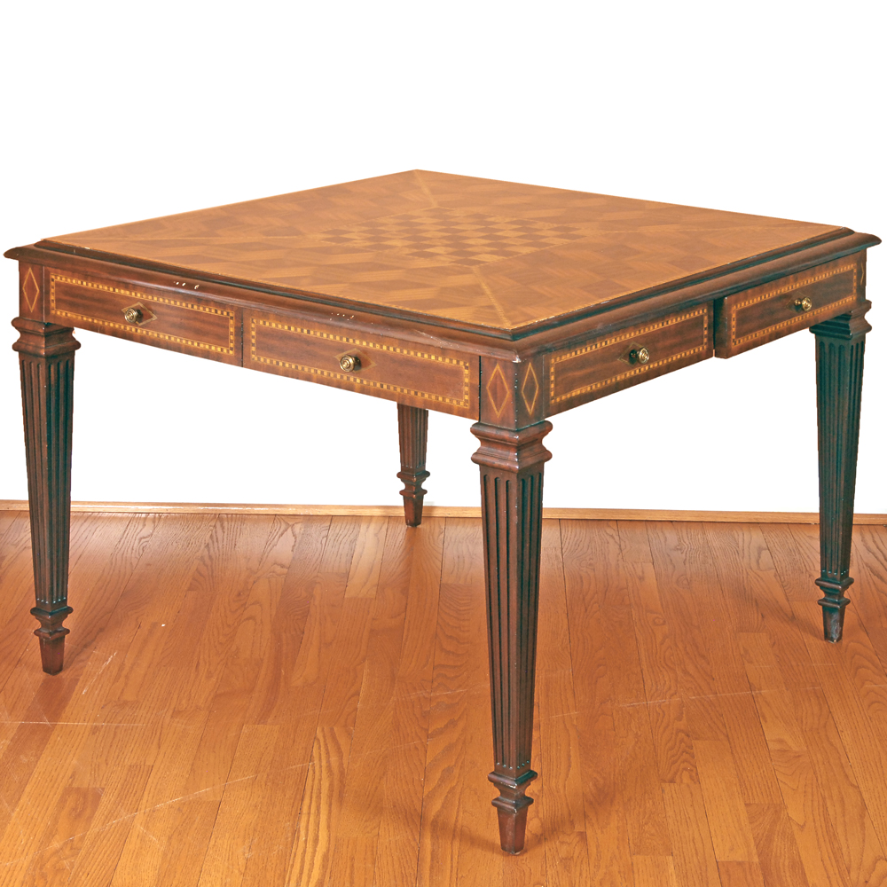 Maitland-Smith Inlaid Game Table