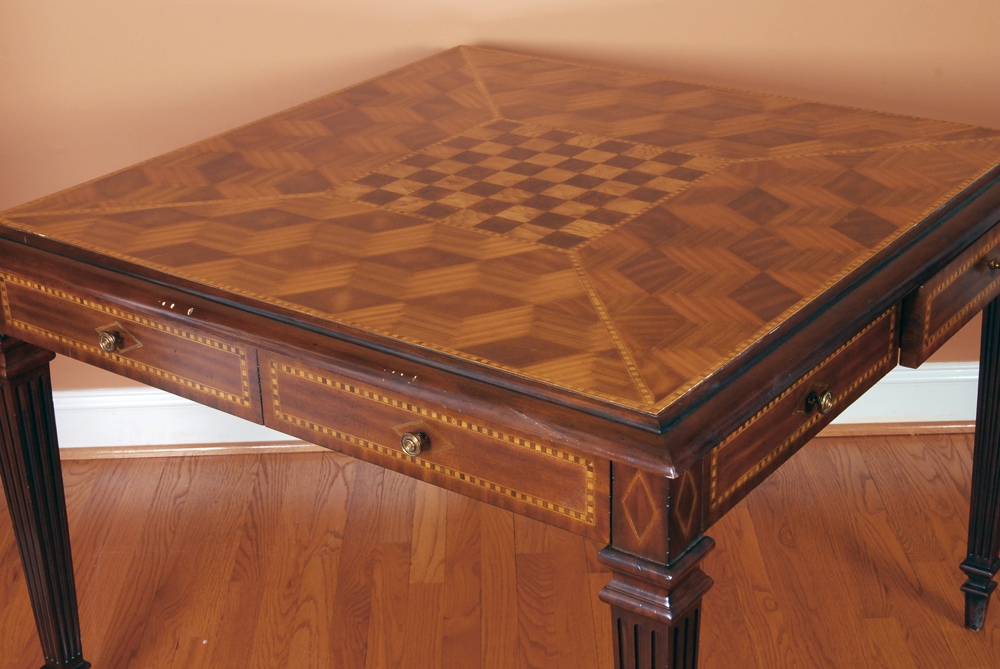Maitland-Smith Inlaid Game Table