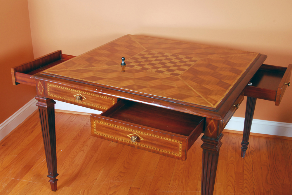 Maitland-Smith Inlaid Game Table