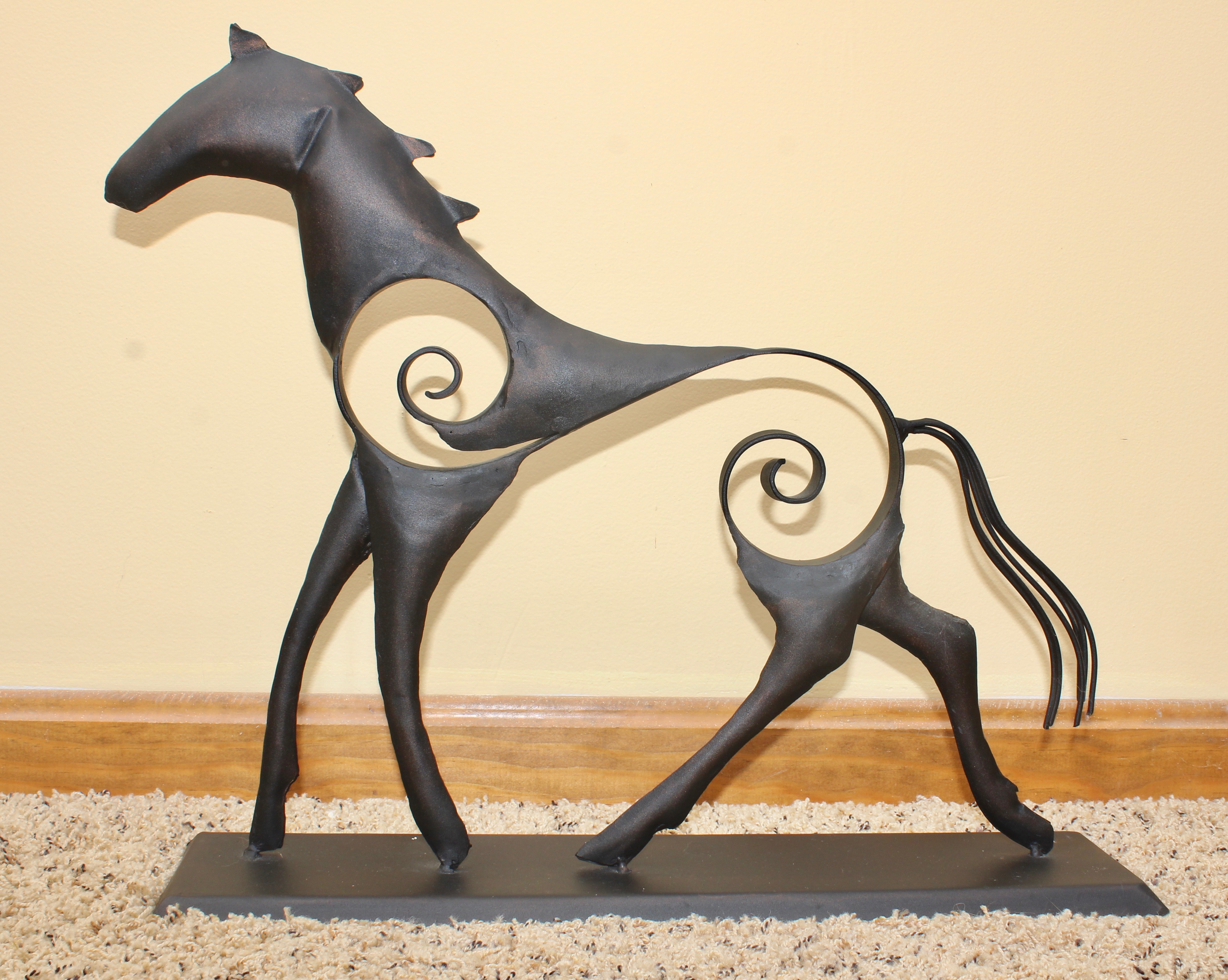 Contemporary Cast Metal Horse Sculptures