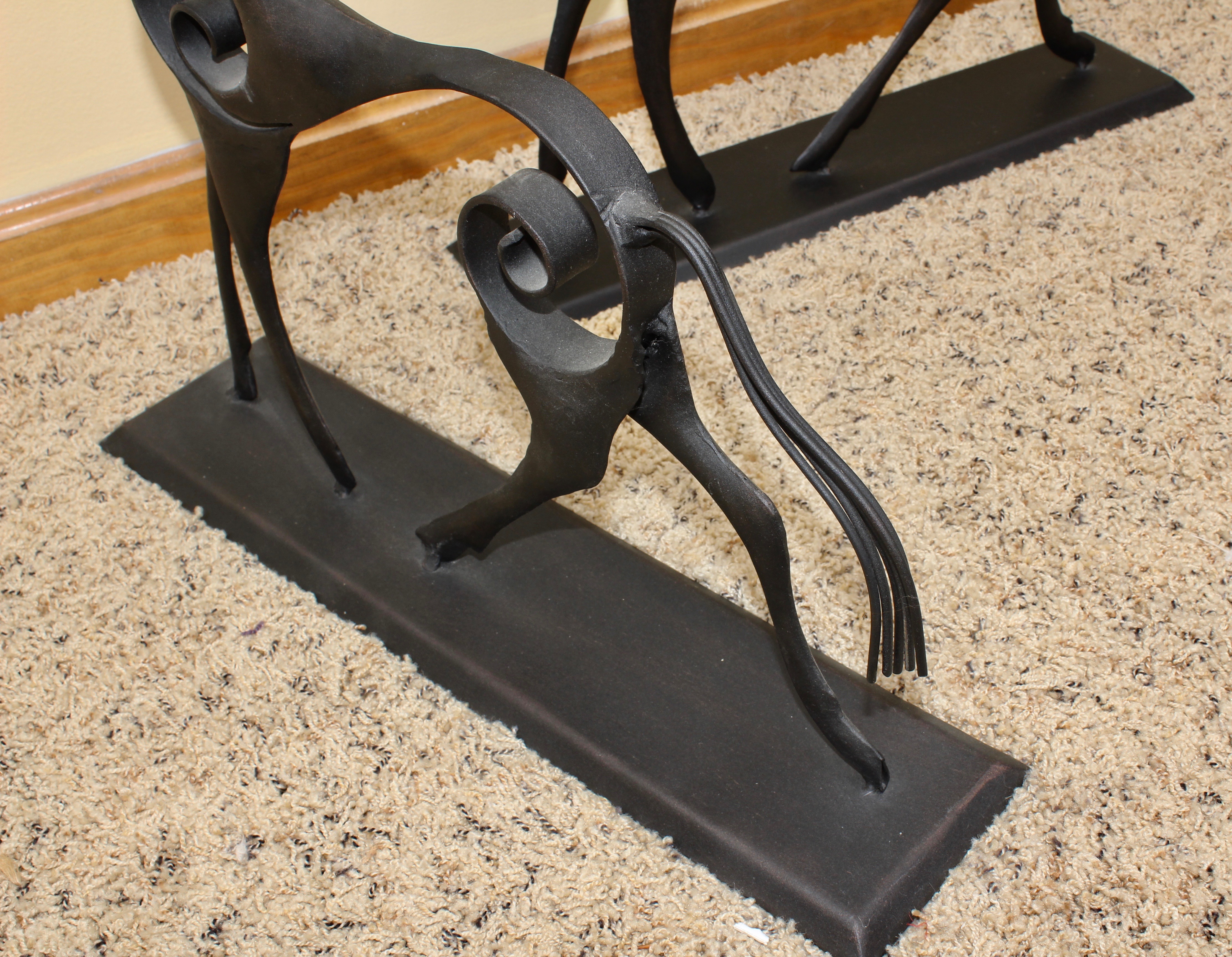 Contemporary Cast Metal Horse Sculptures