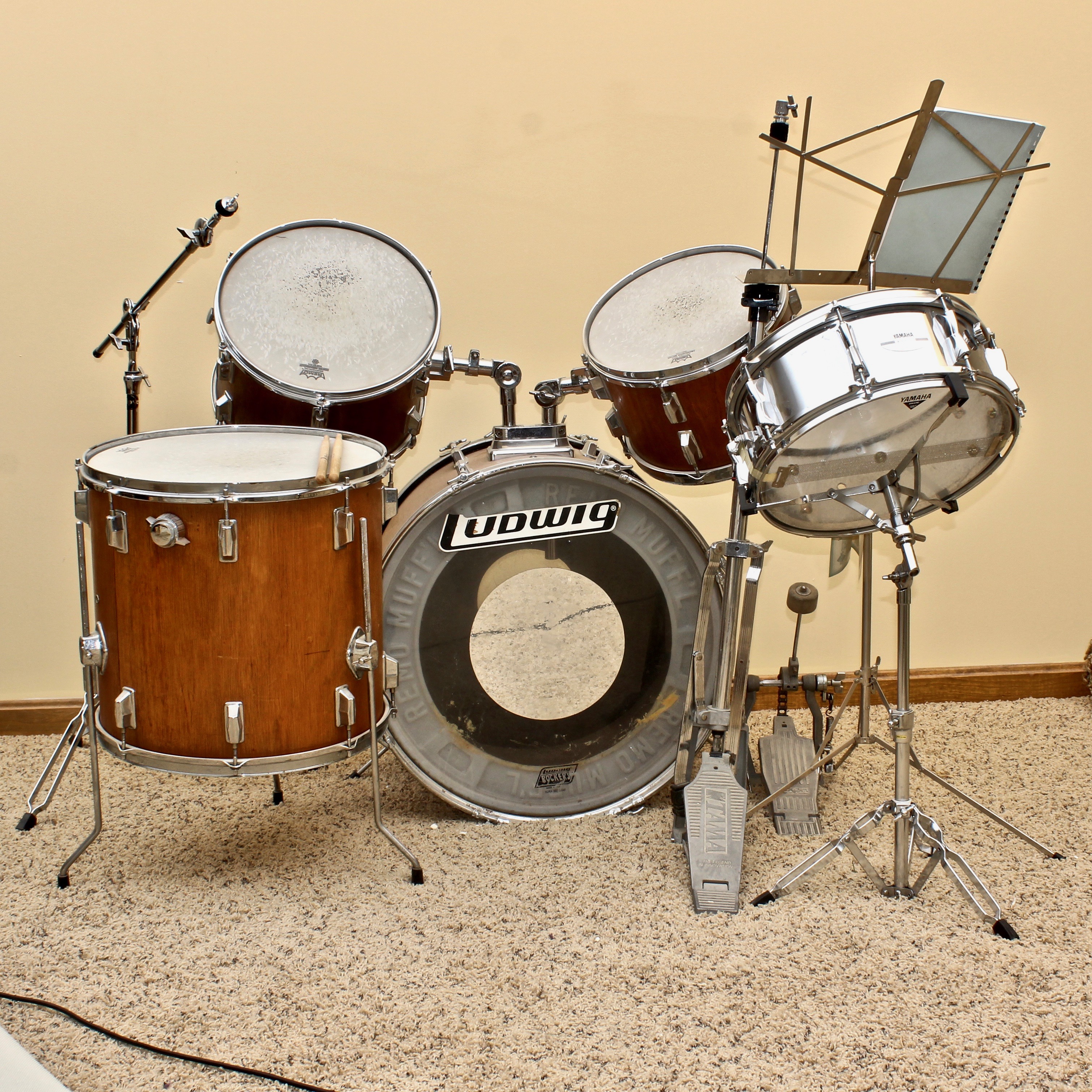 Pearl Ludwig Yamaha Drum Set and Cymbal Stands