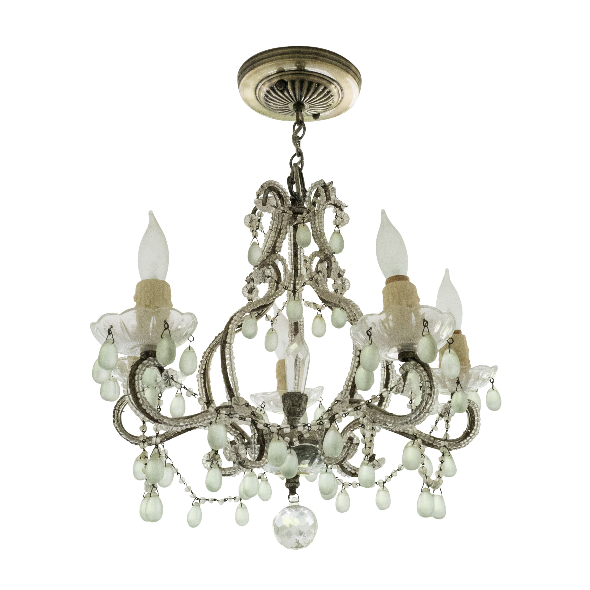 Vintage Venetian Style Glass Beaded Chandelier