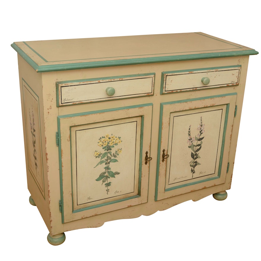 "Botanica" Painted Cabinet